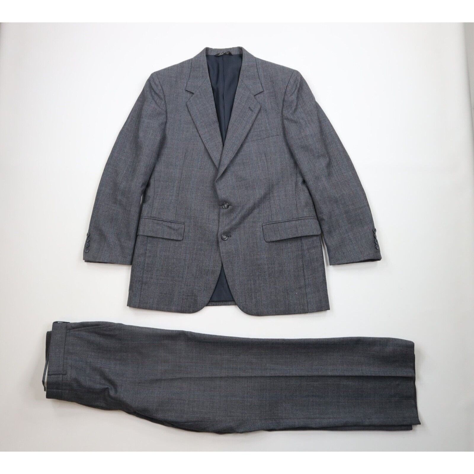 Vintage Vintage 70s Streetwear 2 Piece Wool Plaid Suit Wedding Size 40R - 1 Thumbnail