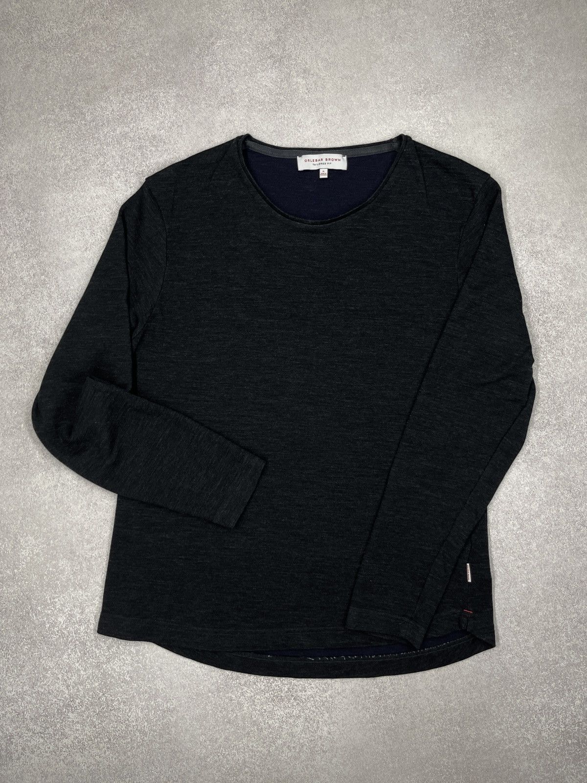 Orlebar Brown Mens Orlebar Brown Crewneck Longsleeve Wooll Dark Grey Size US L / EU 52-54 / 3 - 2 Thumbnail