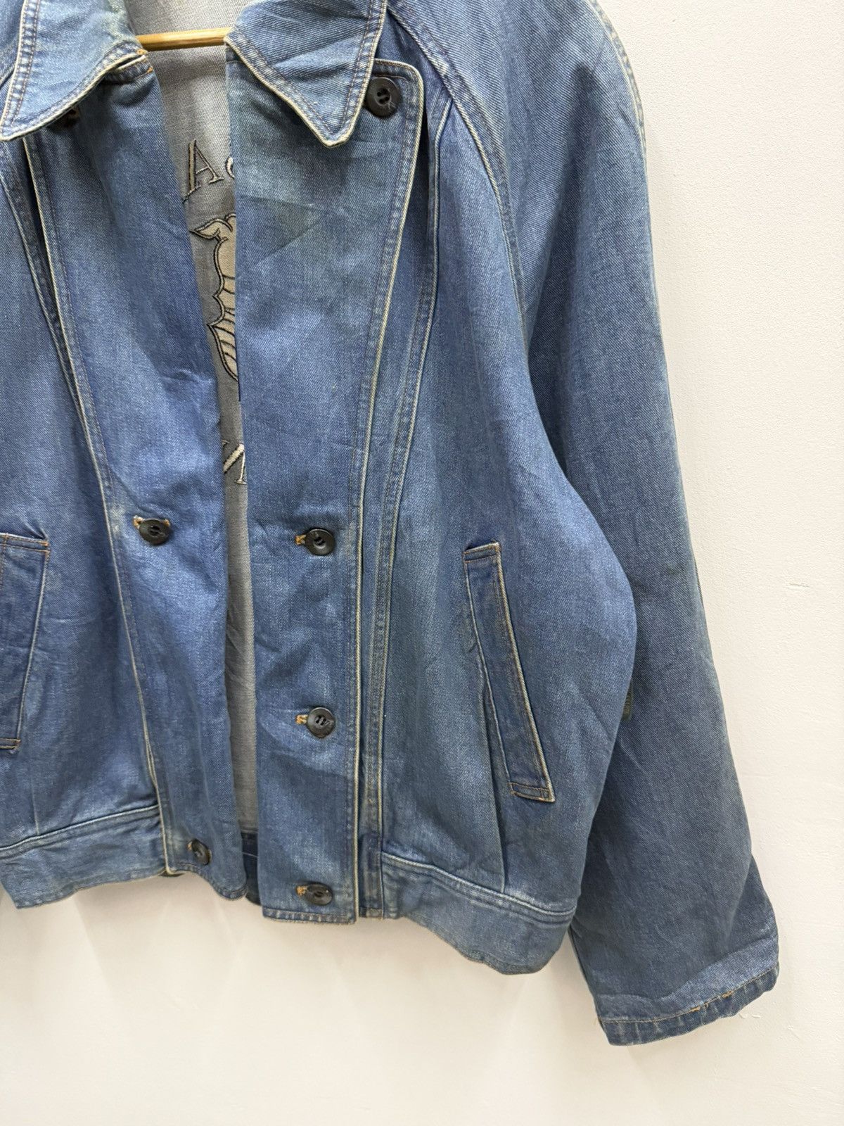 Trussardi Vintage Trussardi Jeans Big Logo Denim Jacket Size US M / EU 48-50 / 2 - 4 Thumbnail