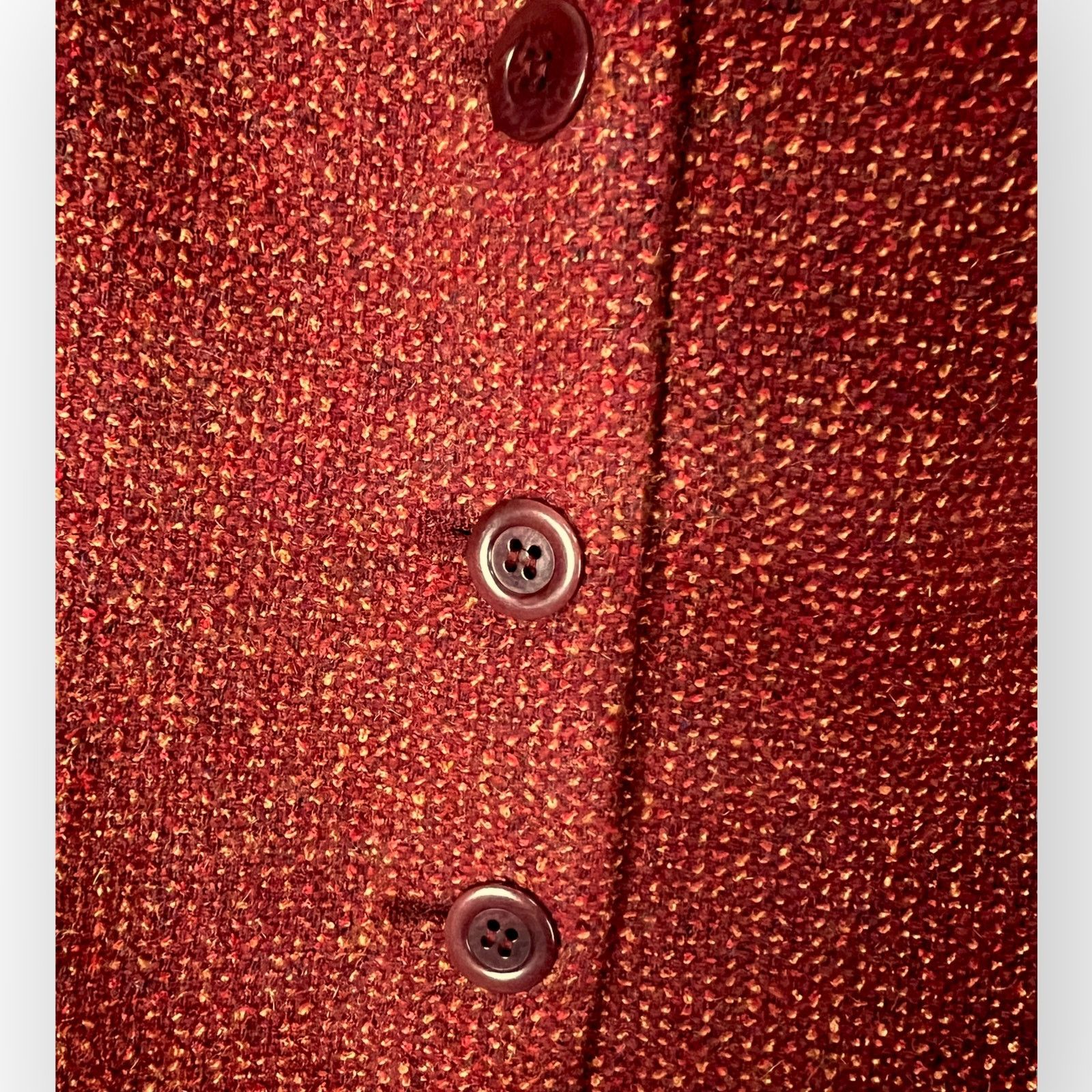 Other Vtg 90s Petite Sophisticate Wool Blend Orange Tweed Blazer Size S / US 4 / IT 40 - 4 Thumbnail