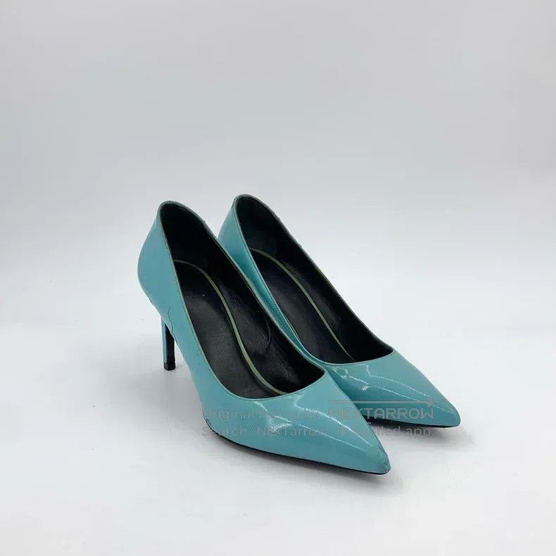 Saint Laurent Paris Saint Laurent Paris Light Blue Leather Pointed Toe High He Size US 8 / IT 38 - 2 Thumbnail