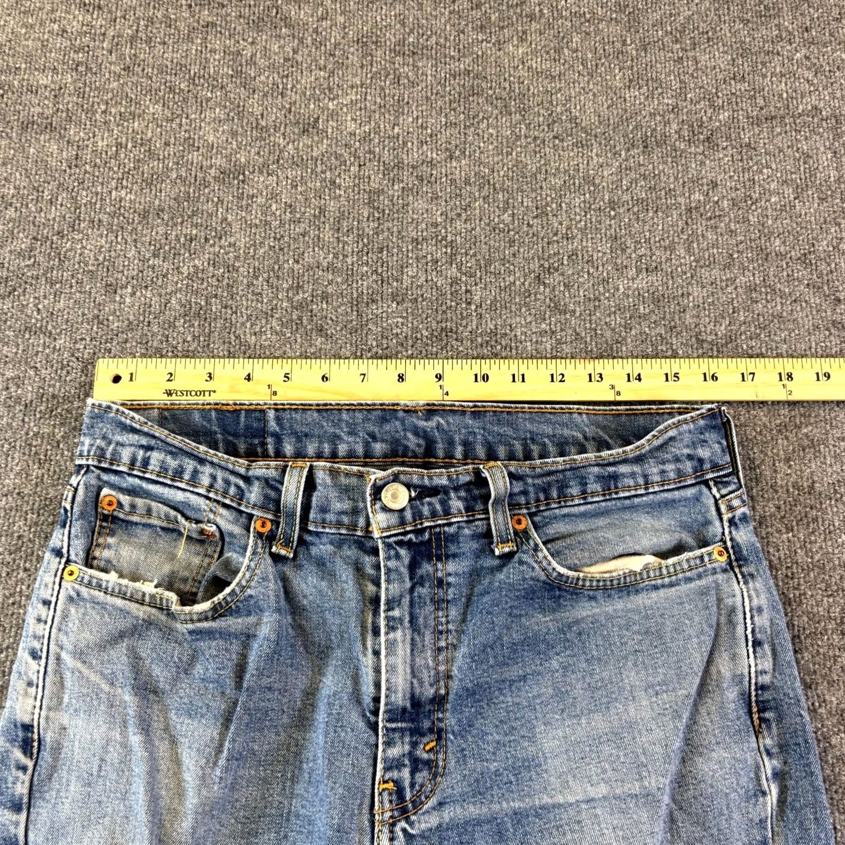 Levi's Levi's 514 Jeans Mens 33x32 Blue Denim Stretch 5-Pocket Casual Straight Shirt Size US 33 - 3 Thumbnail