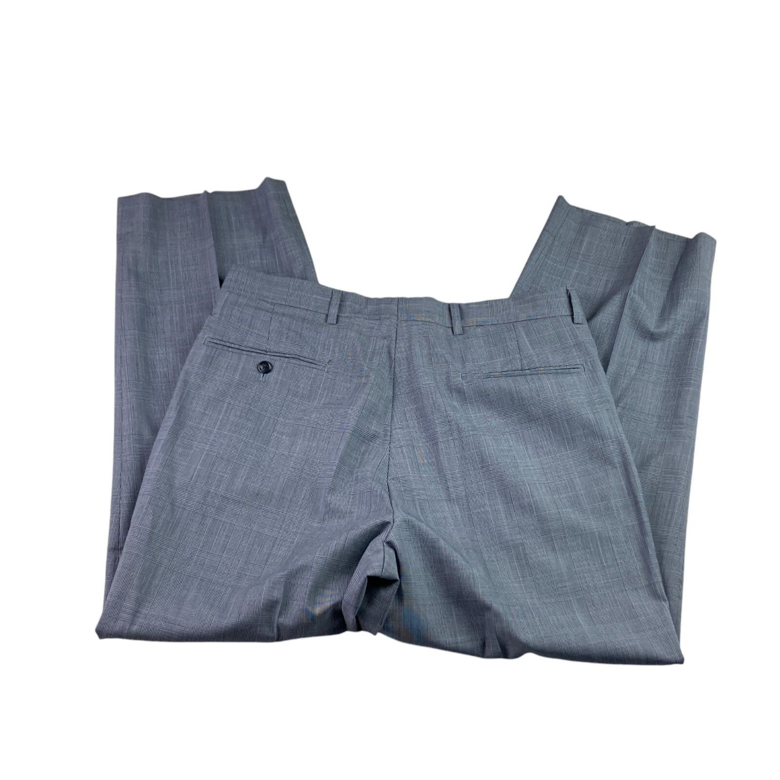 Jos. A. Bank Jos A Bank Men's Wool 2-Button Suit Blue Glen Plaid • 40 L | Size 40L - 11 Thumbnail