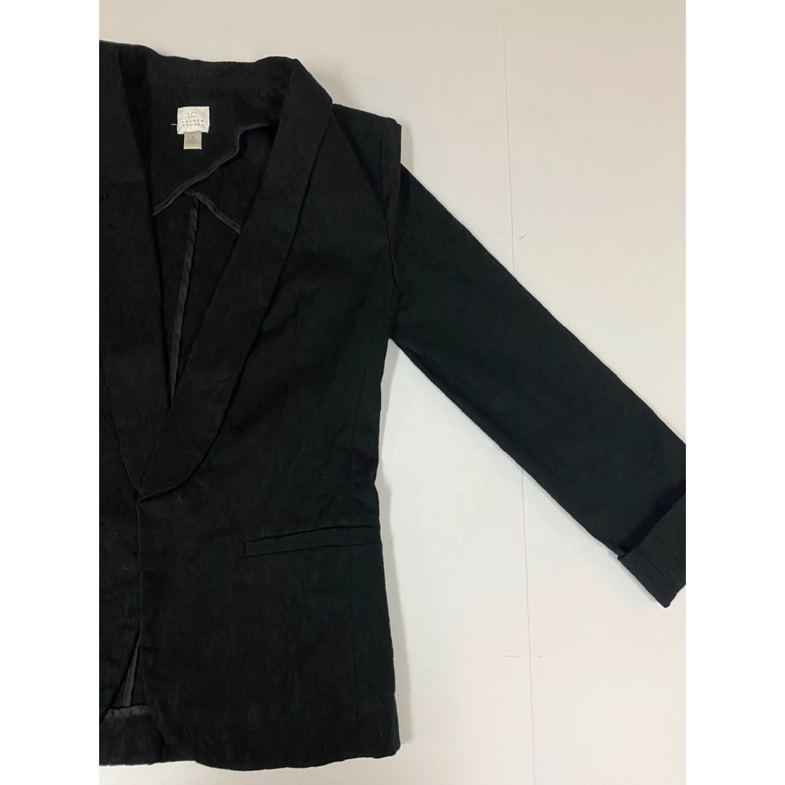 Vintage VINTAGE LC Lauren Conrad Blazer Women Black 0 Regular Long Sleeve Cotton Polyester Solid Breathable Basic Jacket Size XS / US 0-2 / IT 36-38 - 2 Thumbnail