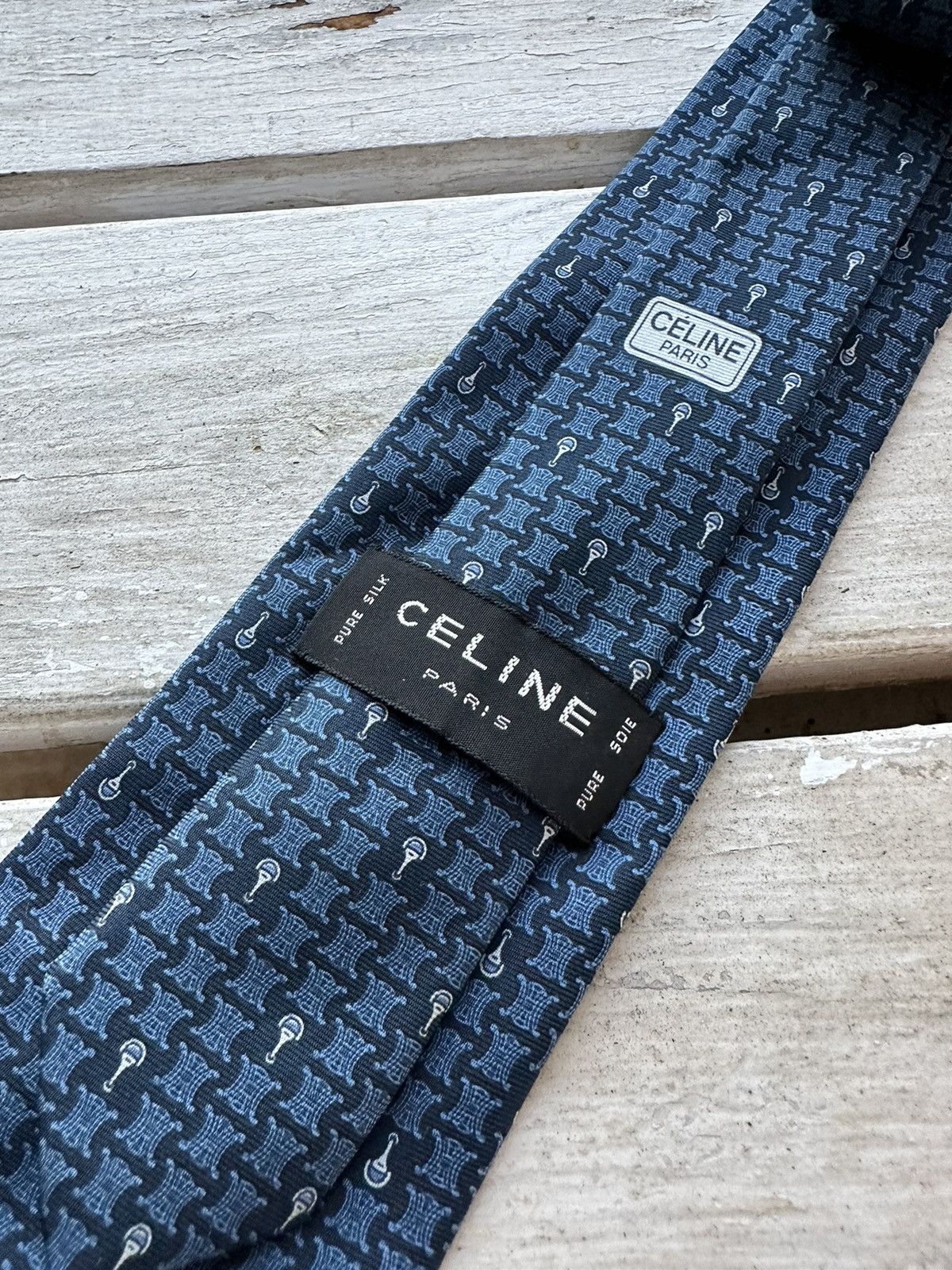 Celine × Vintage ❗️RARE Celine luxury silk tie vintage paris hand made Size ONE SIZE - 3 Thumbnail