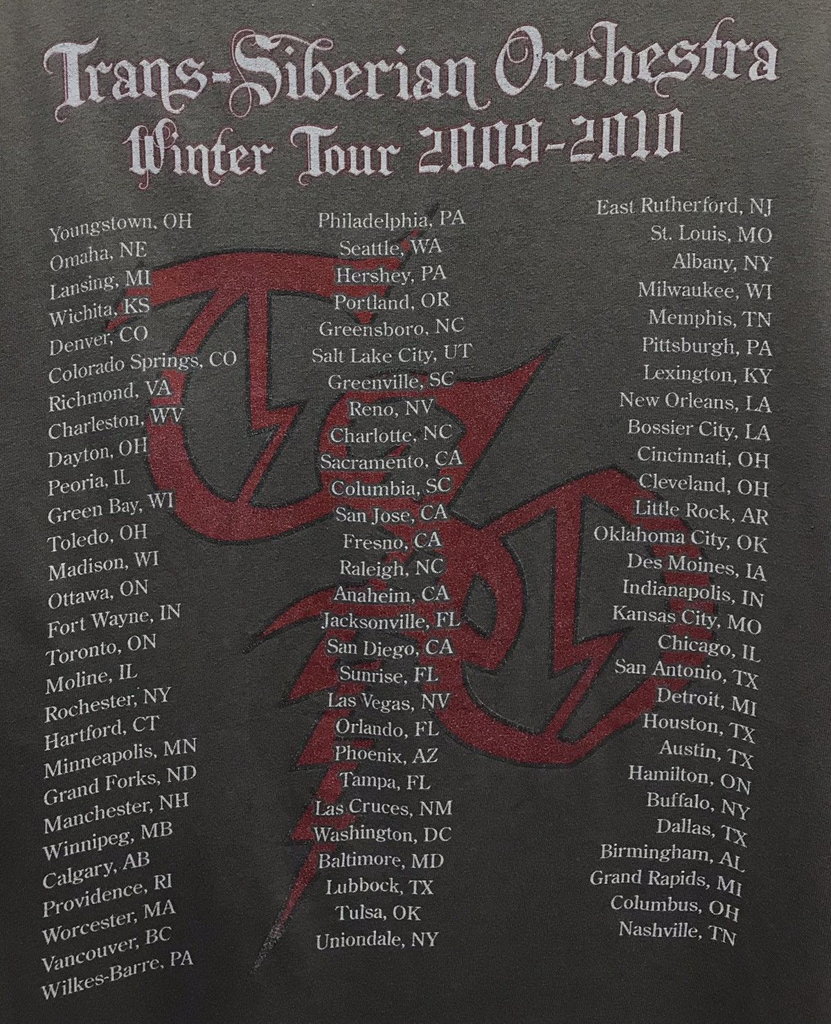 Anvil × Band Tees Vintage Trans-Siberian Orchestra Winter Tour 2009-2010 Shirt Size US XL / EU 56 / 4 - 4 Thumbnail