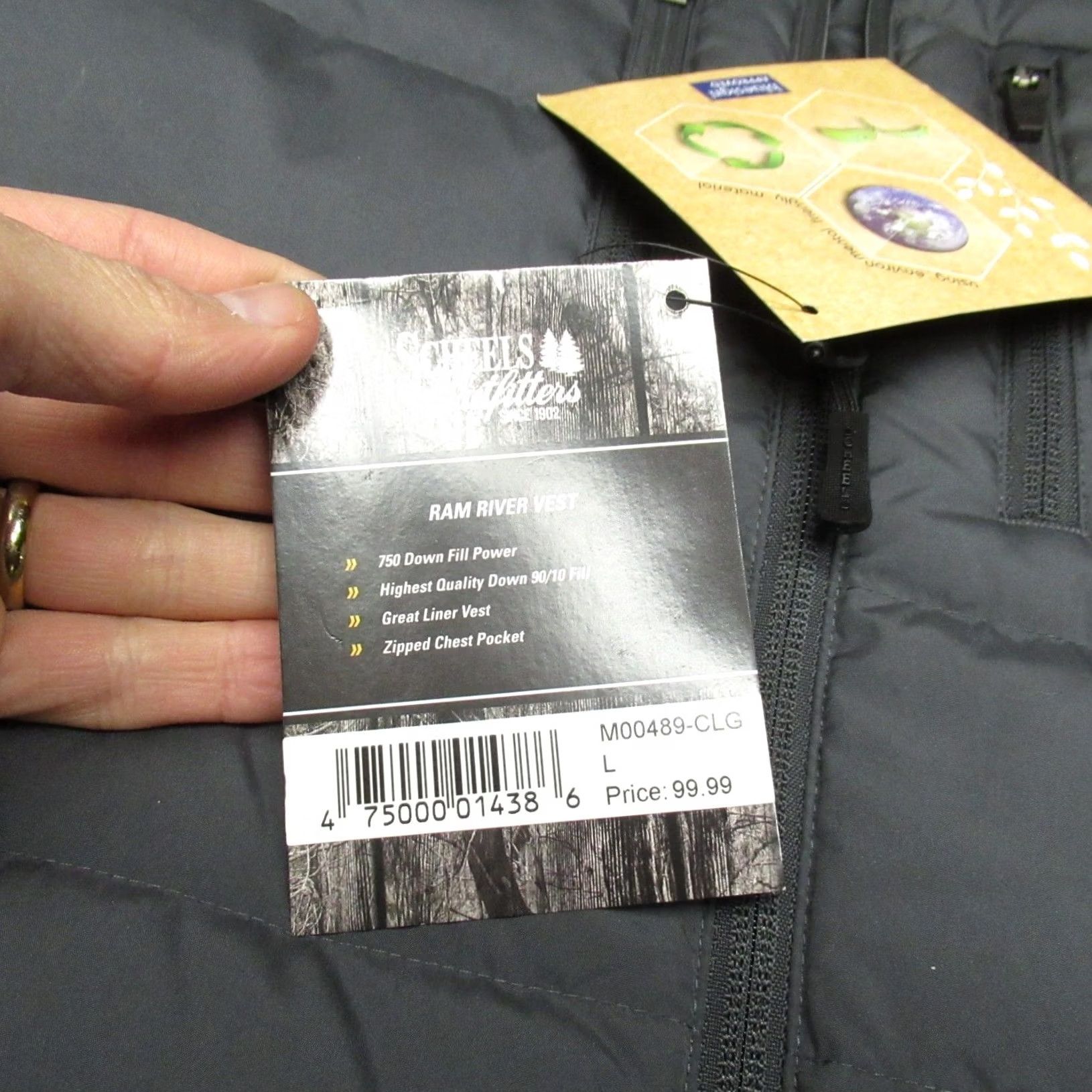 Vintage Scheels Gray Ram River Down Vest Mens Large Insulated Puffer WARM Wind NEW Size US L / EU 52-54 / 3 - 2 Thumbnail