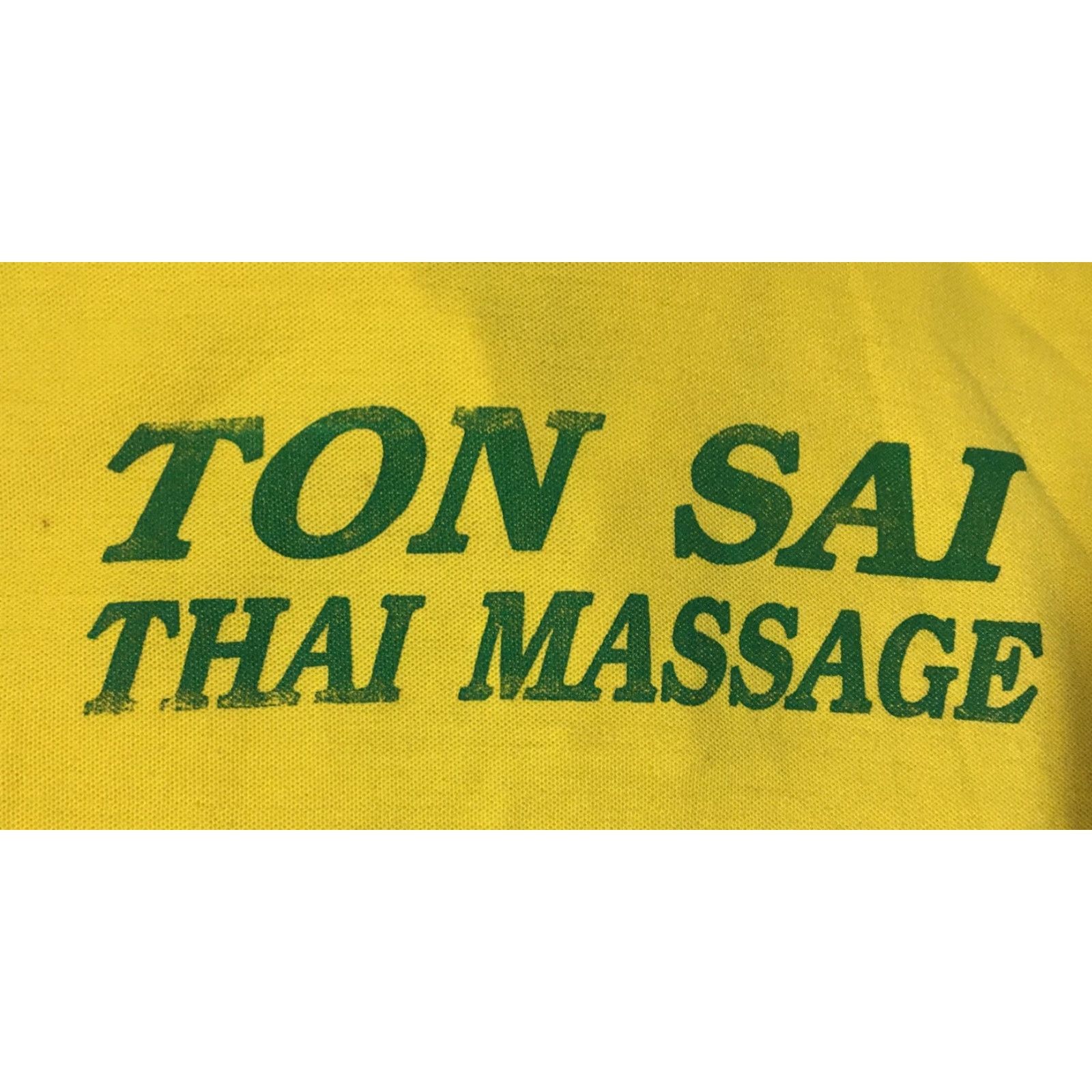 Vintage VINTAGE Ton Sai Thai Massage Faded Polo Shirt M Grunge Biker Therapist 90s USA Shirt Mens Yellow 90s 80s Classic Rockabilly USA Size US M / EU 48-50 / 2 - 3 Thumbnail