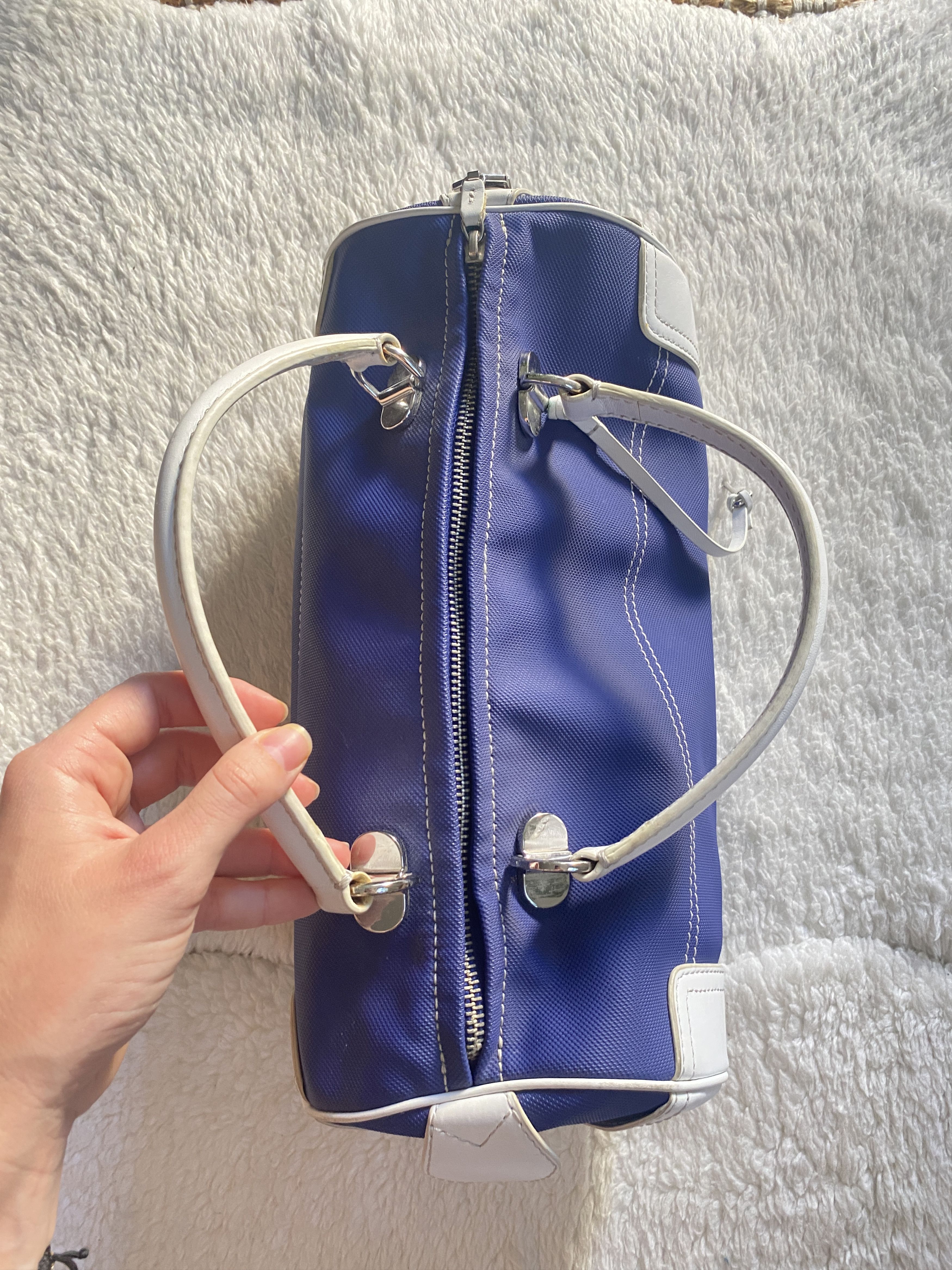 Lacoste Rare Lacoste Barrel Bag – Navy & White PVC Size ONE SIZE - 3 Thumbnail