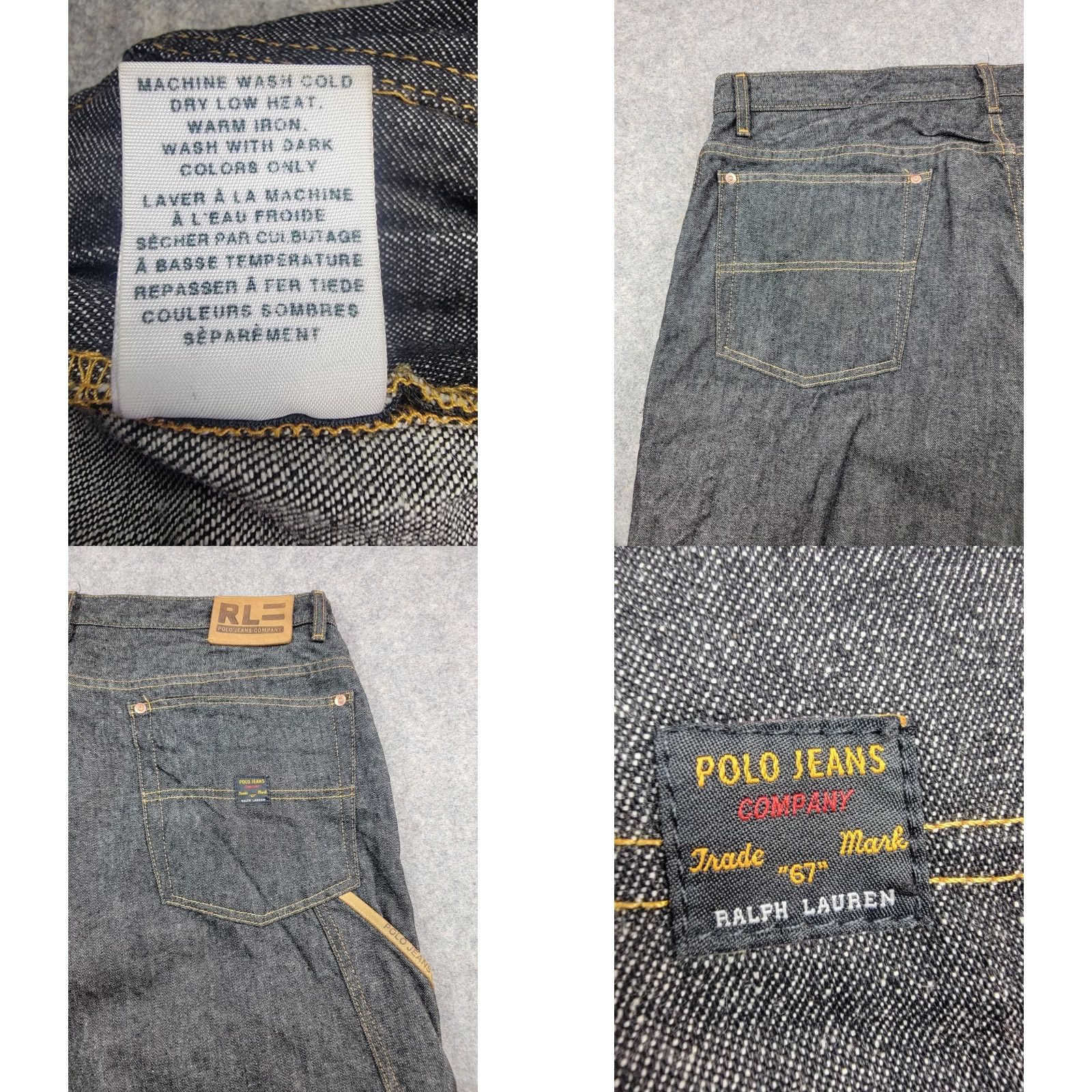 Vintage Polo Jeans Company Ralph Lauren Jeans Mens 36x34 Black 5 Pocket Carpenter C-5 Denim Zip 90s Logo Mens Size US M / EU 48-50 / 2 - 8 Thumbnail
