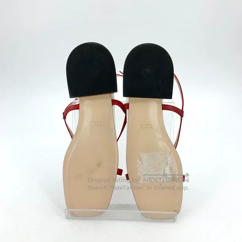 Gucci Gucci White logo bow buckle flat casual sandals Size US 4.5 / IT 34.5 - 5 Thumbnail