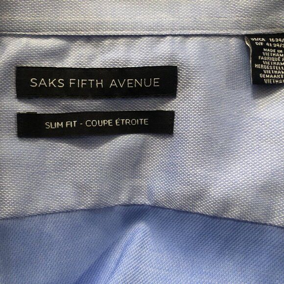 Saks Fifth Avenue Saks fifth avenue men's cotton dress shirt size: 16/34-35 Size US L / EU 52-54 / 3 - 6 Thumbnail