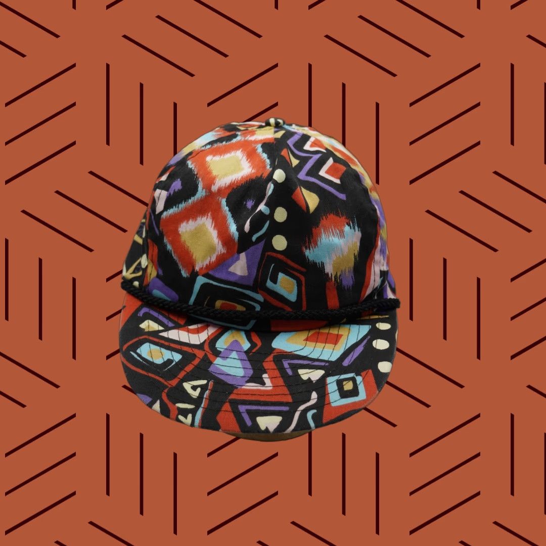 Vintage VINTAGE NISSIN CAP Geometric Abstract Snapback Hat Mens Adjustable Size ONE SIZE - 1 Thumbnail