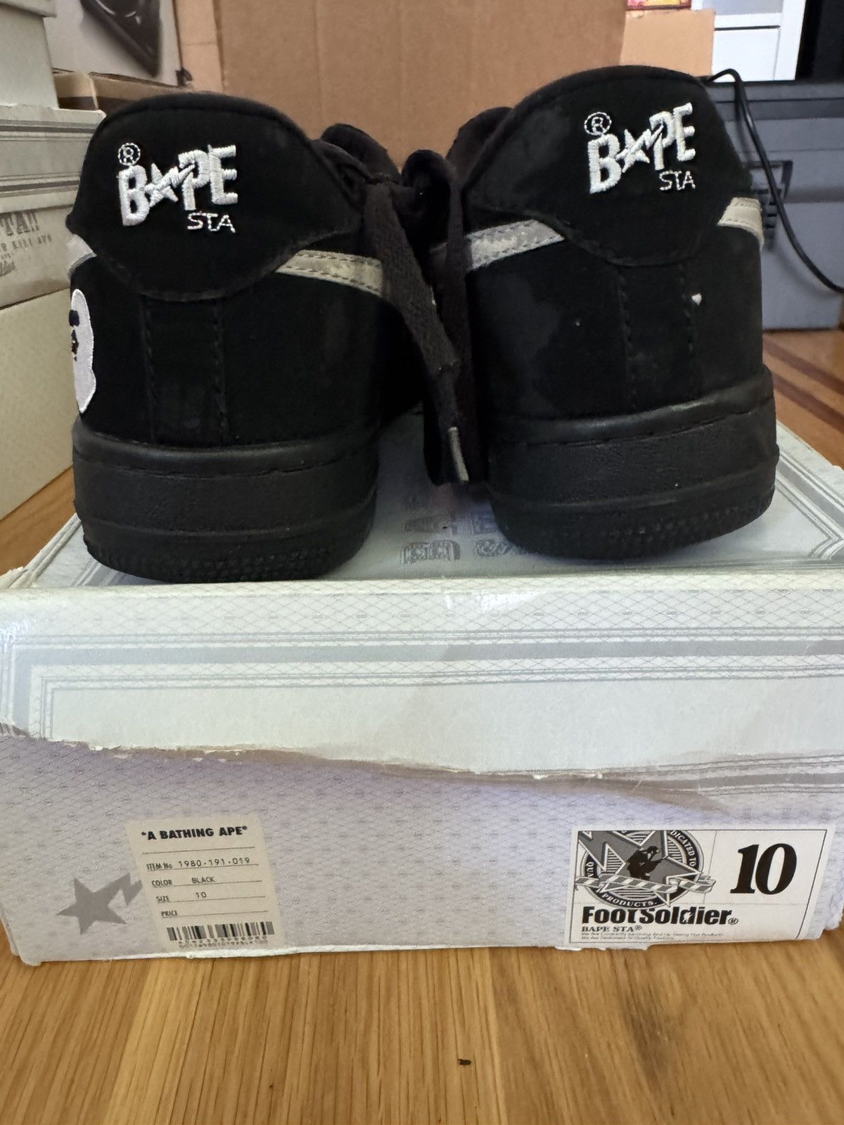 Bape Sz 10 OG BAPESTA BLACK with WHITE STAR BAPES Size US 10 / EU 43 - 7 Thumbnail