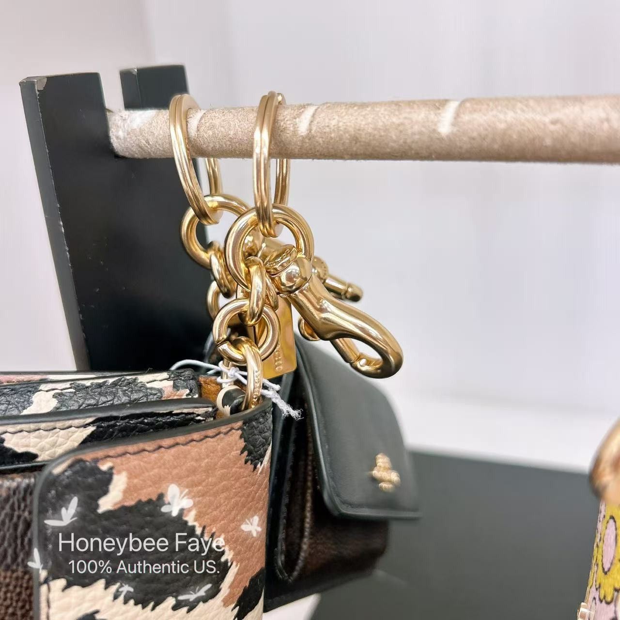 Coach Klare Bag Charm With Signature Canvas And Leopard CCE82 Size ONE SIZE - 5 Thumbnail