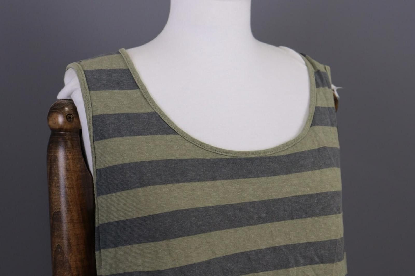 Oscar De La Renta Oska Brown Striped Sleevekess Blouse Shirt Size 3 / L Size M / US 6-8 / IT 42-44 - 5 Thumbnail