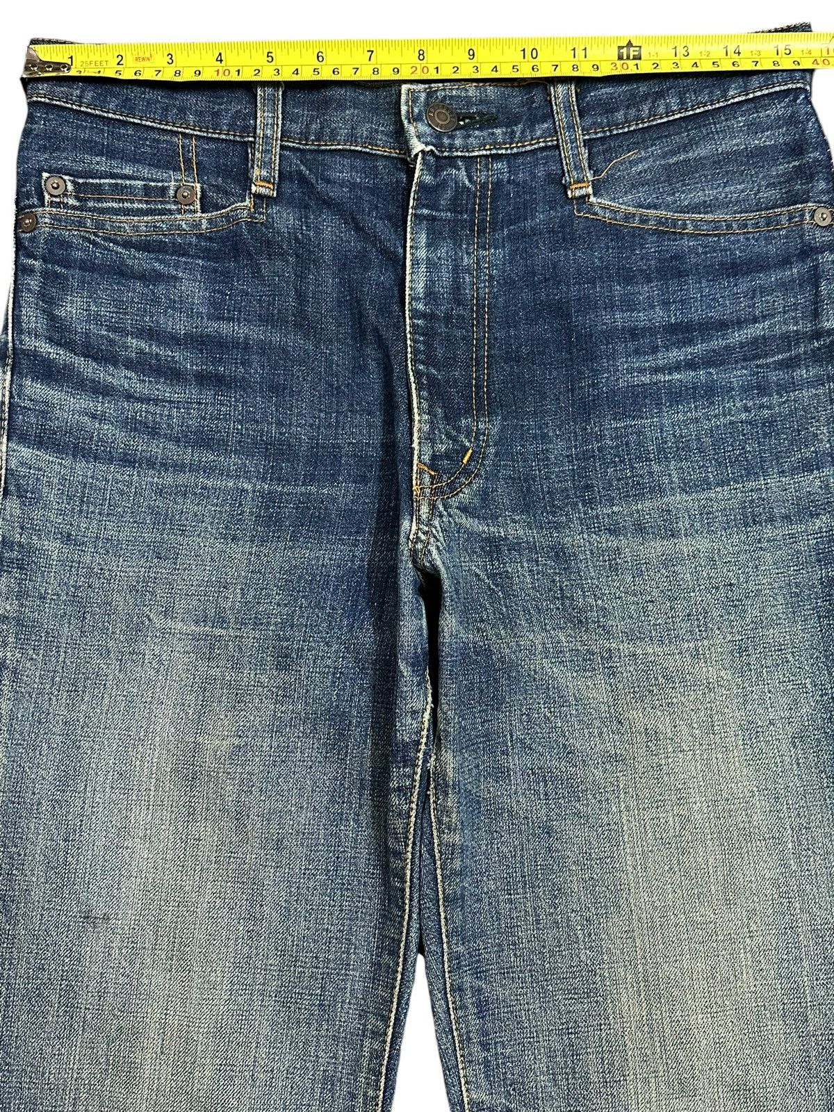 ABAHOUSE Vintage Japanese Abahouse Blue Wash Distressed Flare Jeans Size US 31 - 13 Thumbnail