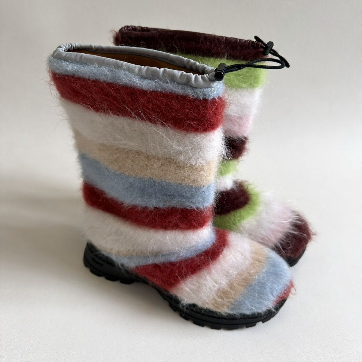 Marni Sample Striped Mohair Engineer Boots Size US 10 / EU 43 - 6 Thumbnail