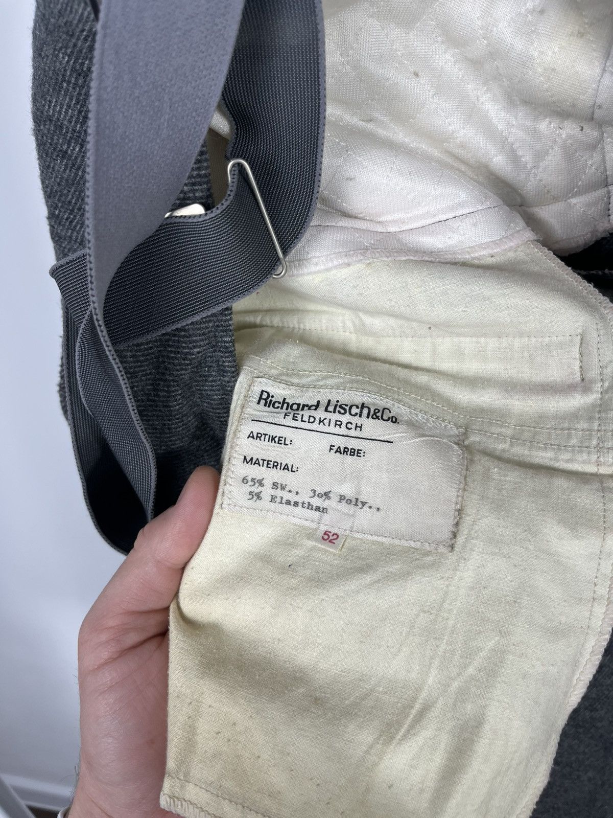 Other Richard Lisch & Co Grey Wool Trousers With Suspenders EU52 Size US 34 / EU 50 - 9 Thumbnail
