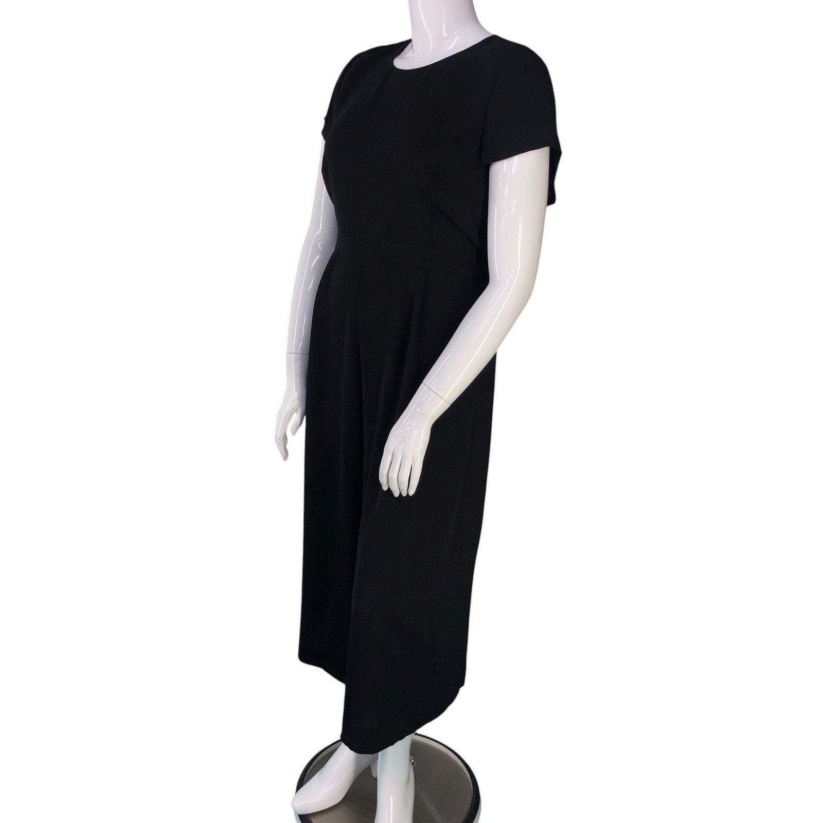 J.Crew J.Crew Jumpsuit 12 Drapey Wrap Back Black Cropped Wide Leg Size 34" / US 12 / IT 48 - 4 Thumbnail