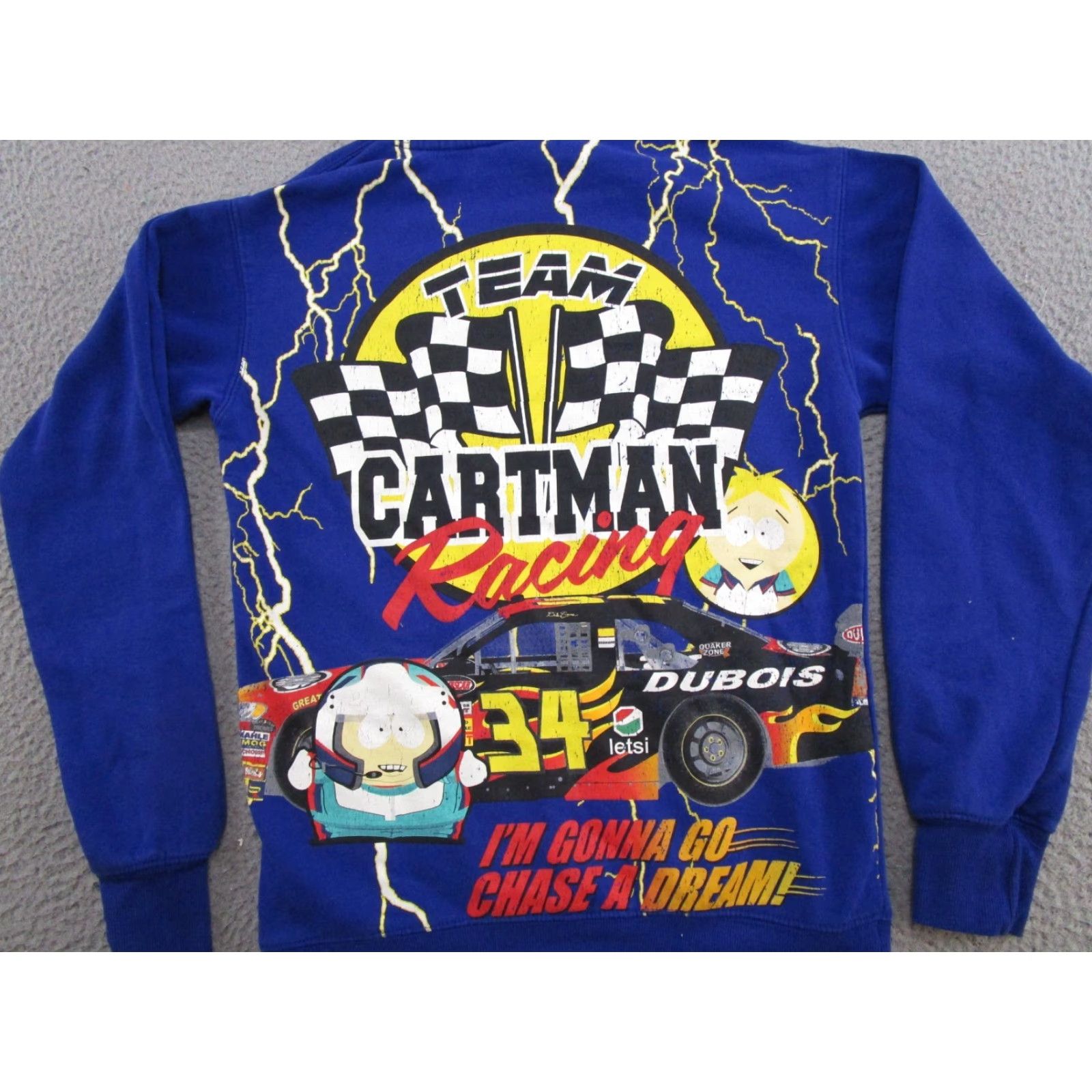 Vintage South Park Hoodie Size S Men Blue Graphic Print Front Back Design Lightning Racing Pullover Hooded Sweatshirt Size US S / EU 44-46 / 1 - 6 Thumbnail