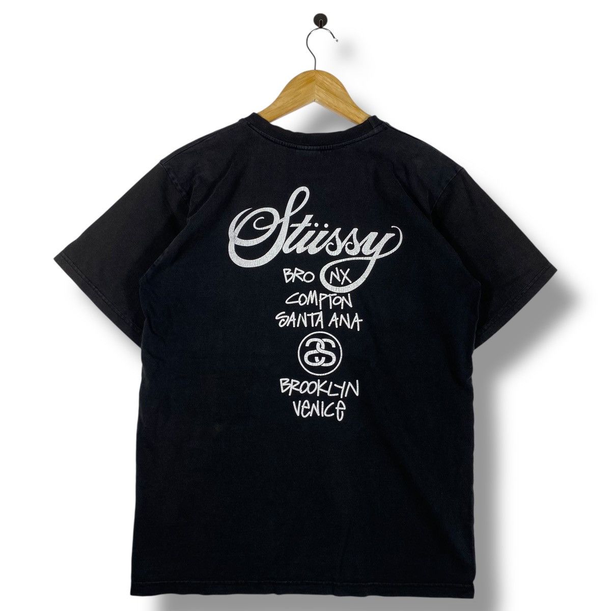 Stussy × Vintage Vintage 00's STUSSY World Tour Anniversary Tee Shirt Size US L / EU 52-54 / 3 - 5 Thumbnail