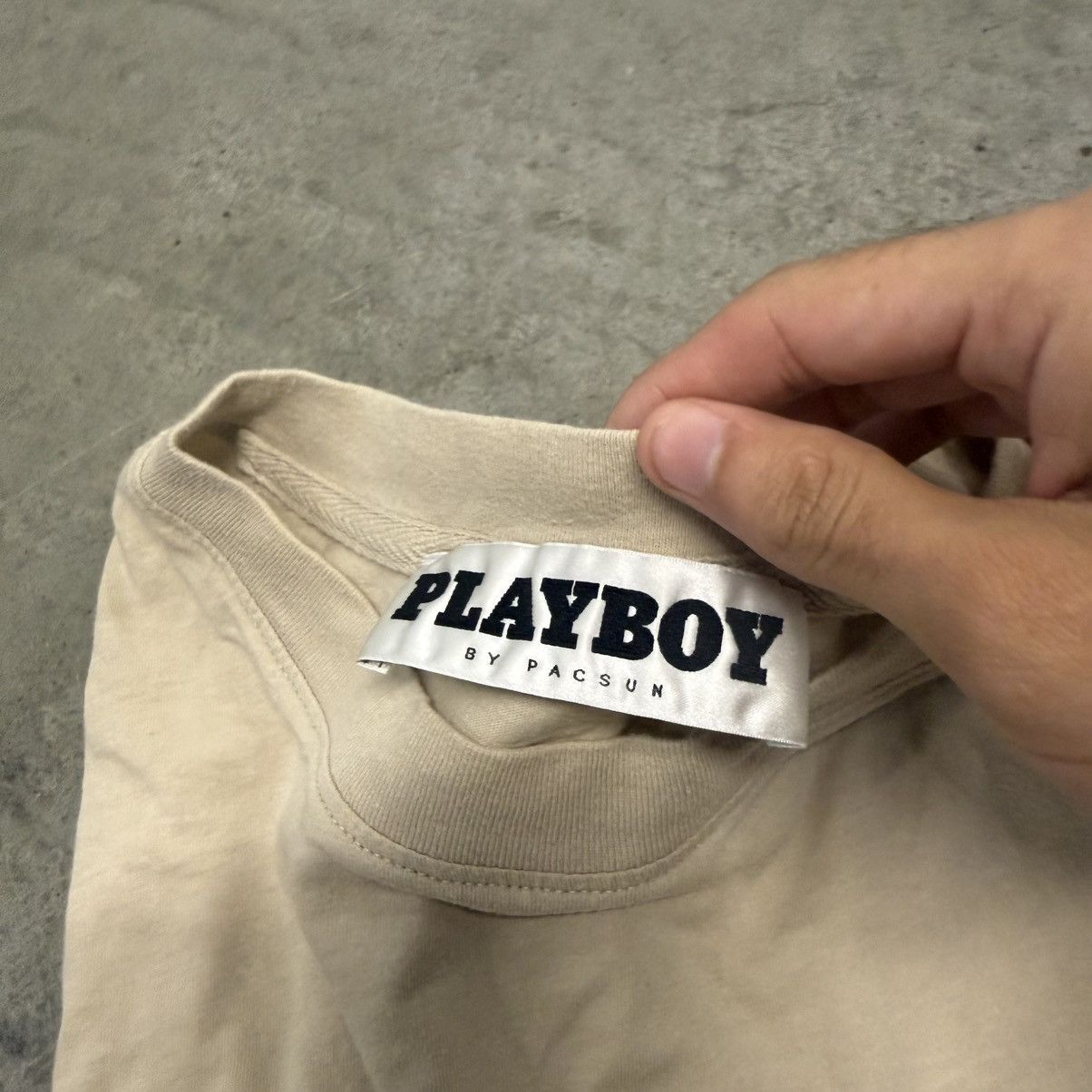 Other Vintage Y2K/2000s Cream Playboy Bunny Text Tee ! Size US M / EU 48-50 / 2 - 5 Thumbnail