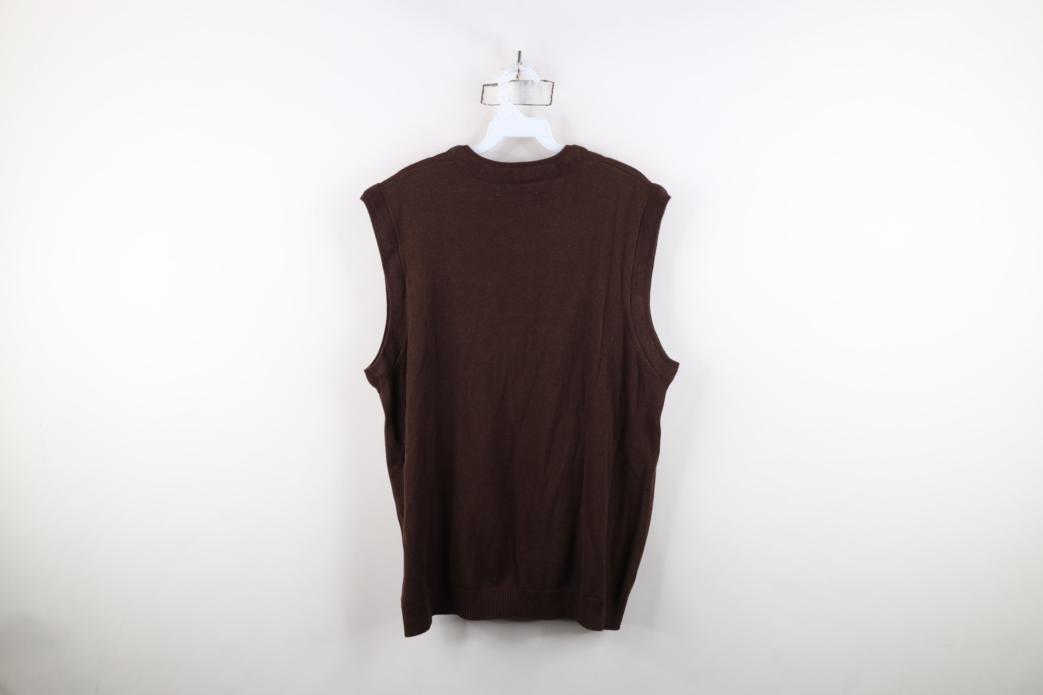 Vintage Vintage 90s Streetwear Lightweight Knit Sweater Vest Brown Size US L / EU 52-54 / 3 - 9 Thumbnail