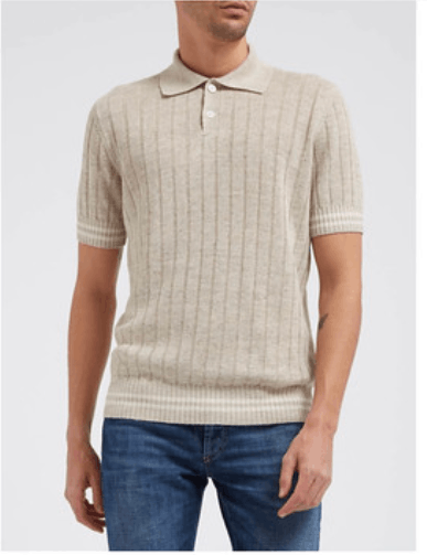 image of Brunello Cucinelli O1W1Db10524 Polo Sweaters In Beige, Men's (Size XL)