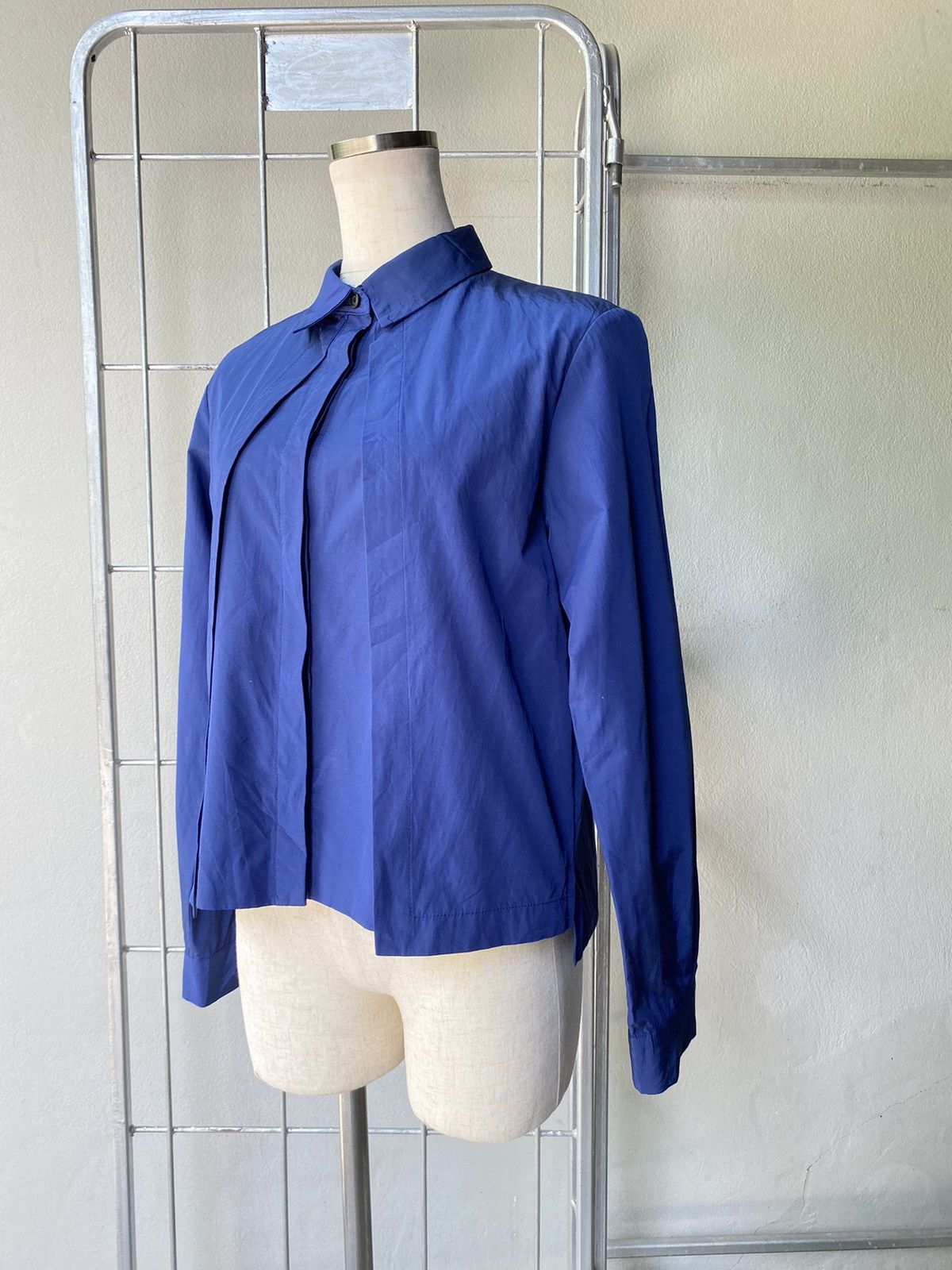 Japanese Brand Avant Le Temps Women Navy Blue Long Sleeve Shirt Size XS / US 0-2 / IT 36-38 - 17 Thumbnail