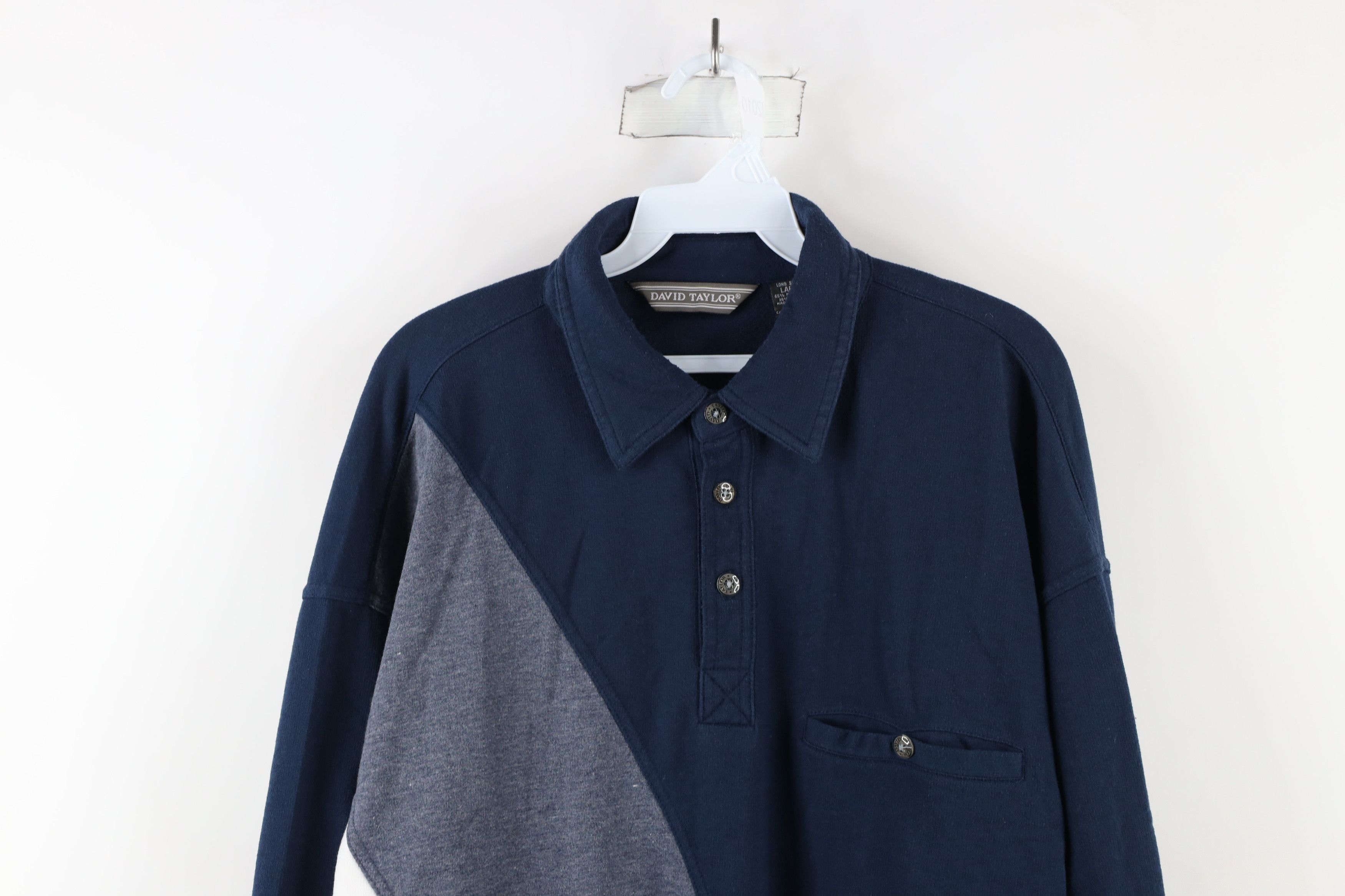 Vintage Vintage 90s Streetwear Block Collared Pullover Polo Shirt Size US L / EU 52-54 / 3 - 2 Thumbnail