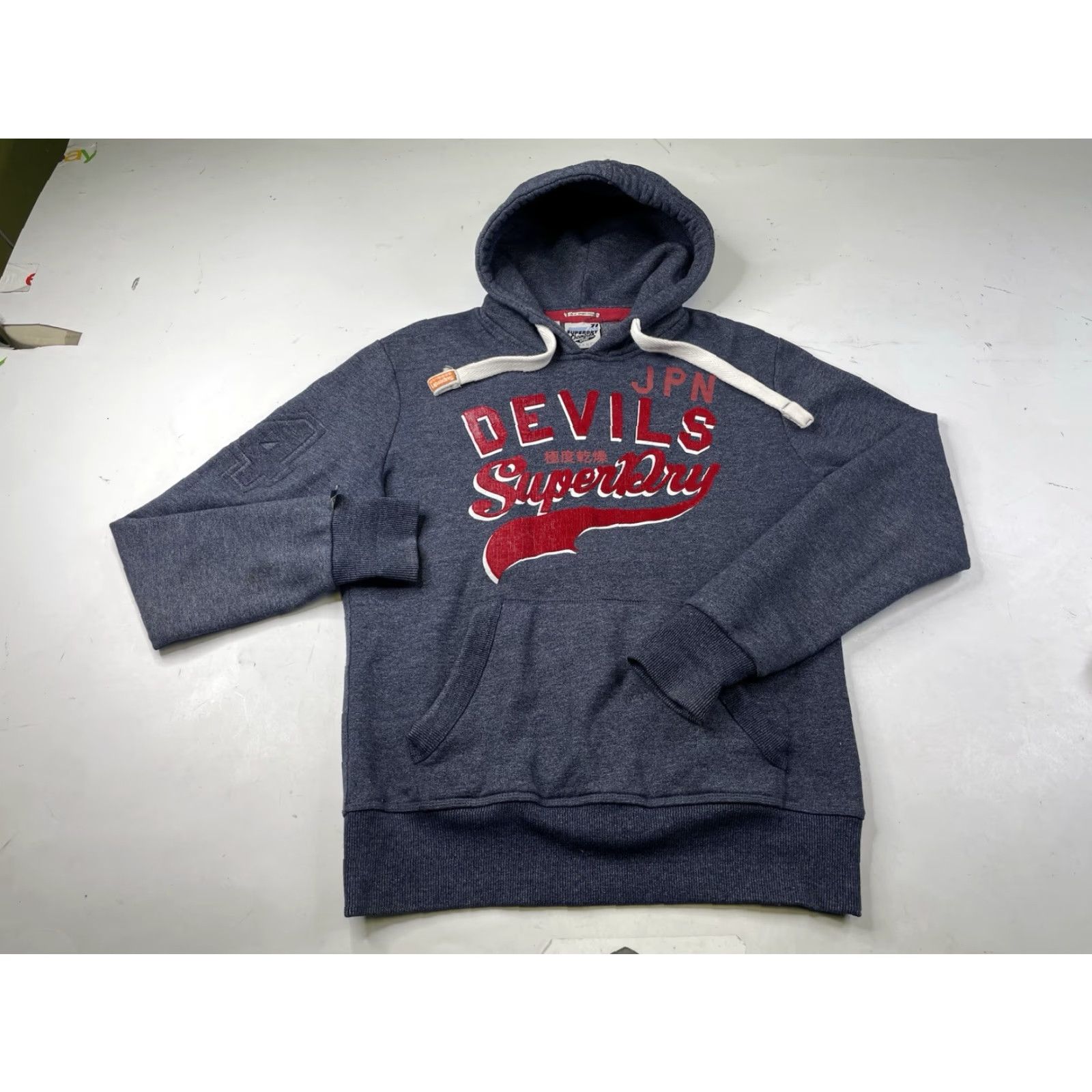 Superdry VINTAGE Superdry Hoodie Pullover Size L Men Blue Graphic Print Sweatshirt Sports Champion Devils Size US L / EU 52-54 / 3 - 2 Thumbnail