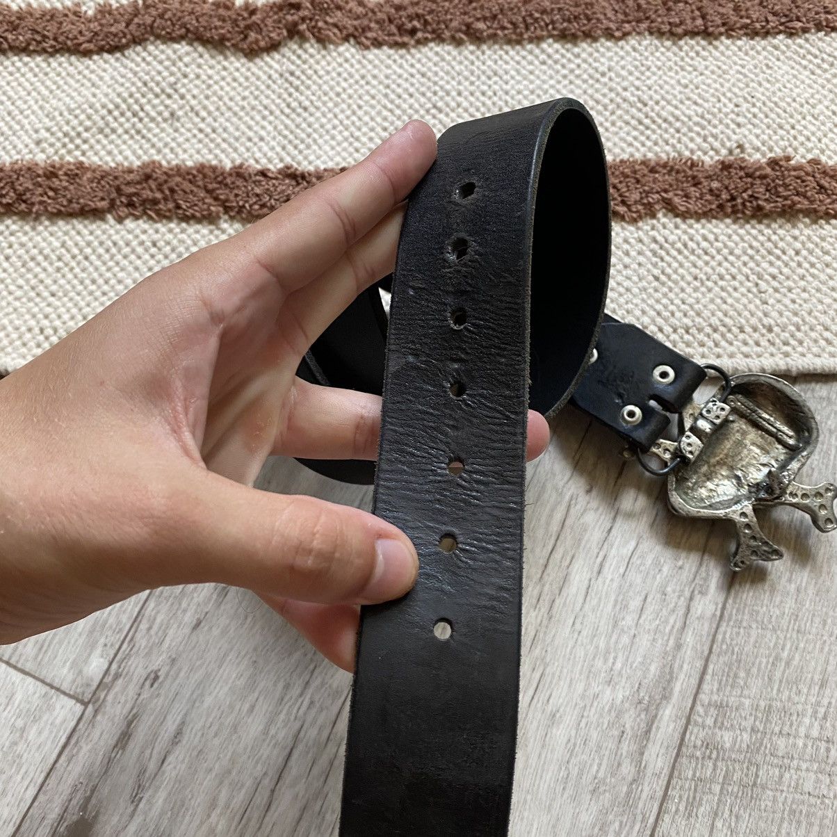 20471120 RARE 2000 MONSTER BELT REAL LEATHER Y2K MOBTOWN CHICAGO Size ONE SIZE - 6 Thumbnail