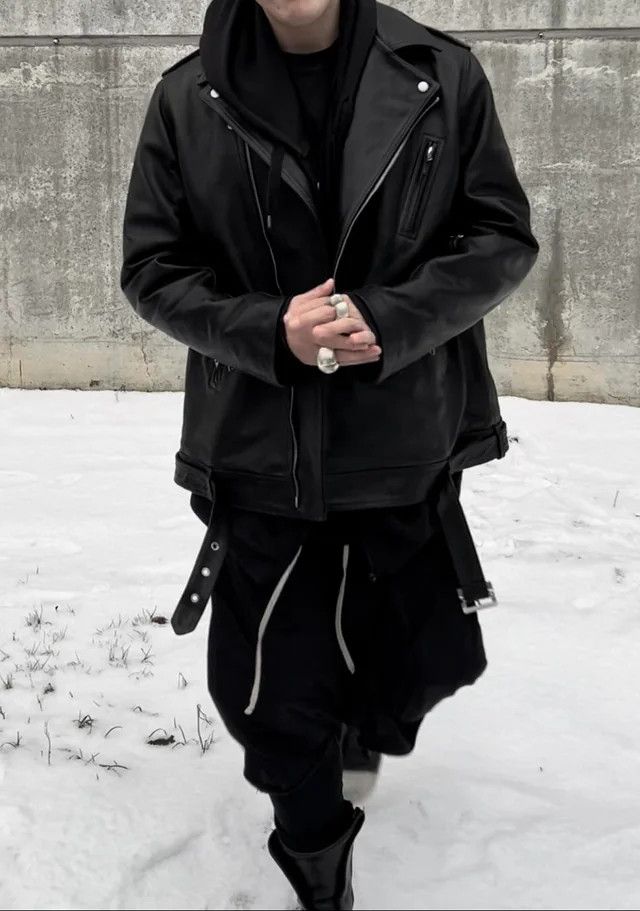 Rick Owens 💥SAMPLE HEAVY LEATHER JUMBO LUKE STOOGES JACKET Size US M / EU 48-50 / 2 - 12 Thumbnail