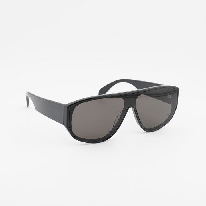 Alexander McQueen Alexander McQueen AM0386S 001 Sunglasses Black Shield Frame Size ONE SIZE - 9 Thumbnail