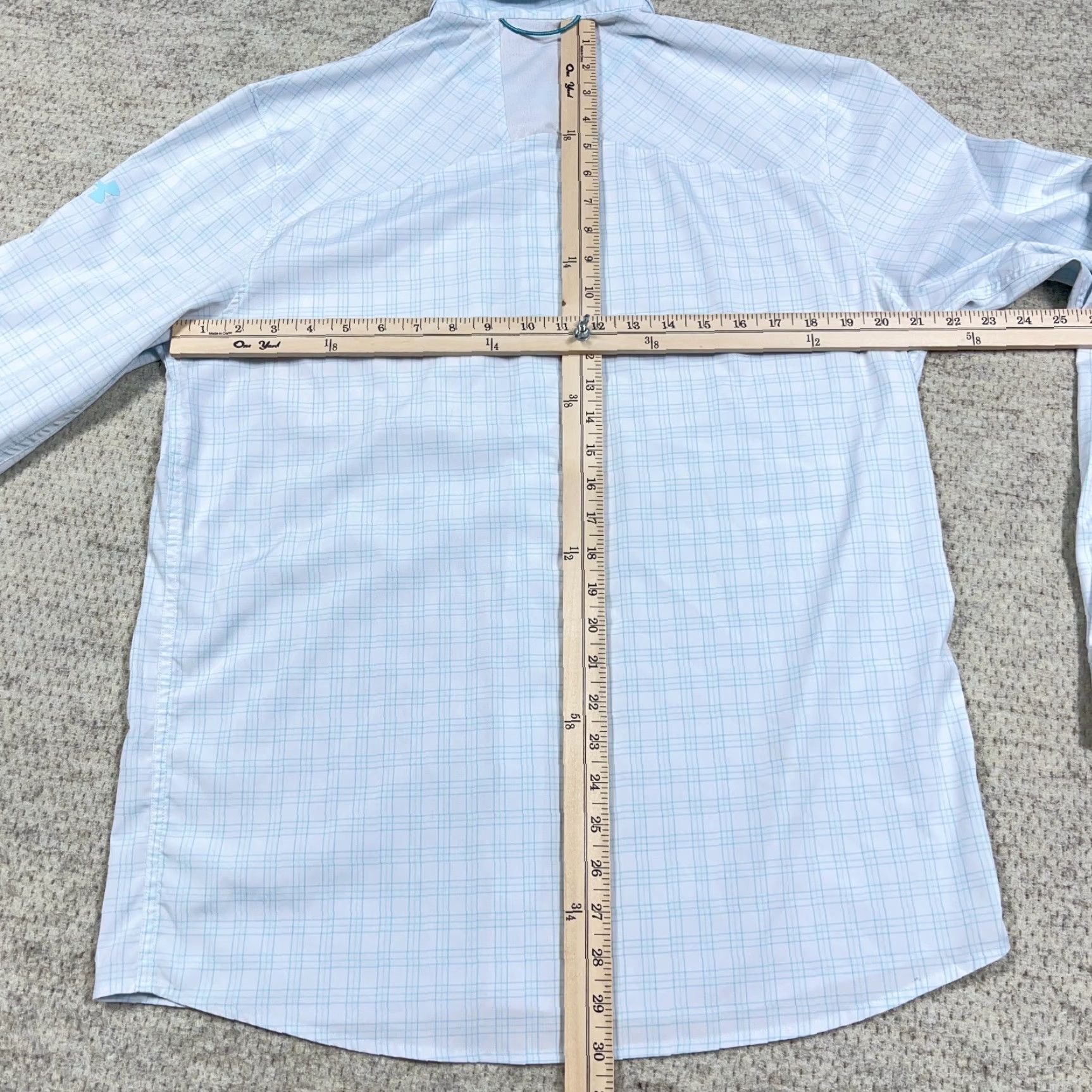 Under Armour Under Armour Button-Up Shirt Men Large White Blue Lightweight Moisture Wicking Plaid Performance Outdoor Size US L / EU 52-54 / 3 - 7 Thumbnail