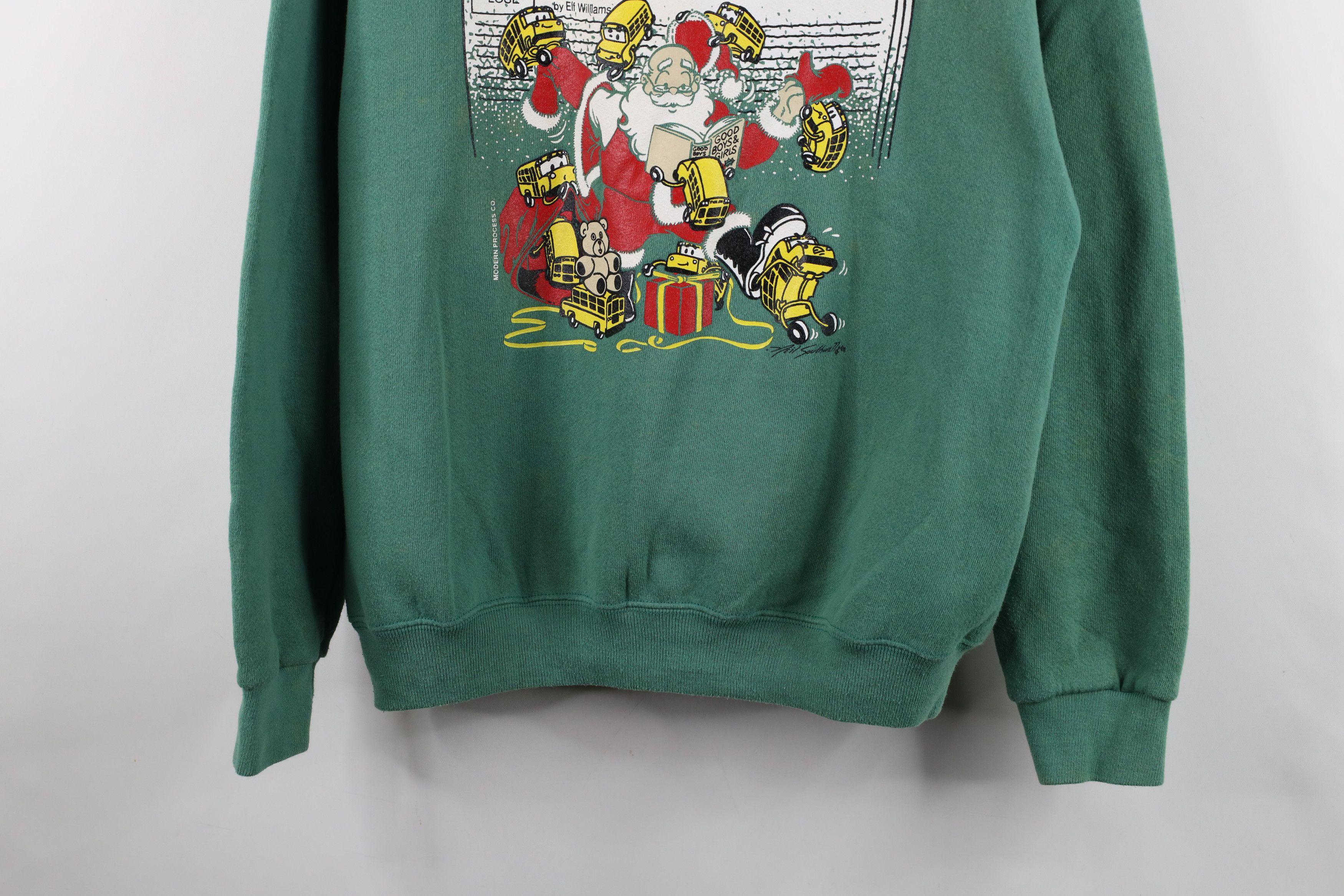 Vintage Vintage 90s Streetwear Santa Claus Bus Driver Sweatshirt USA Size US L / EU 52-54 / 3 - 3 Thumbnail