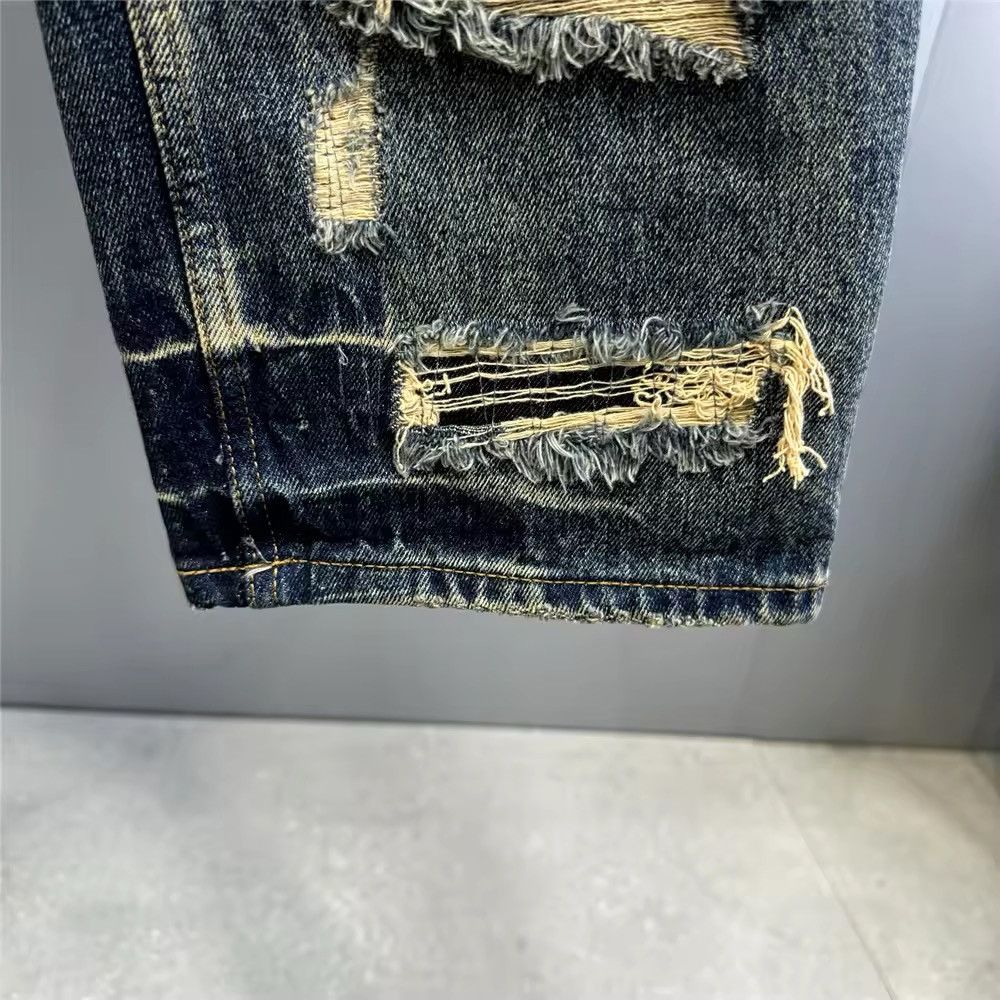 Japanese Brand × Jean Hand Sewn Patch Ripped Baggy Denim Size US 35 - 8 Thumbnail