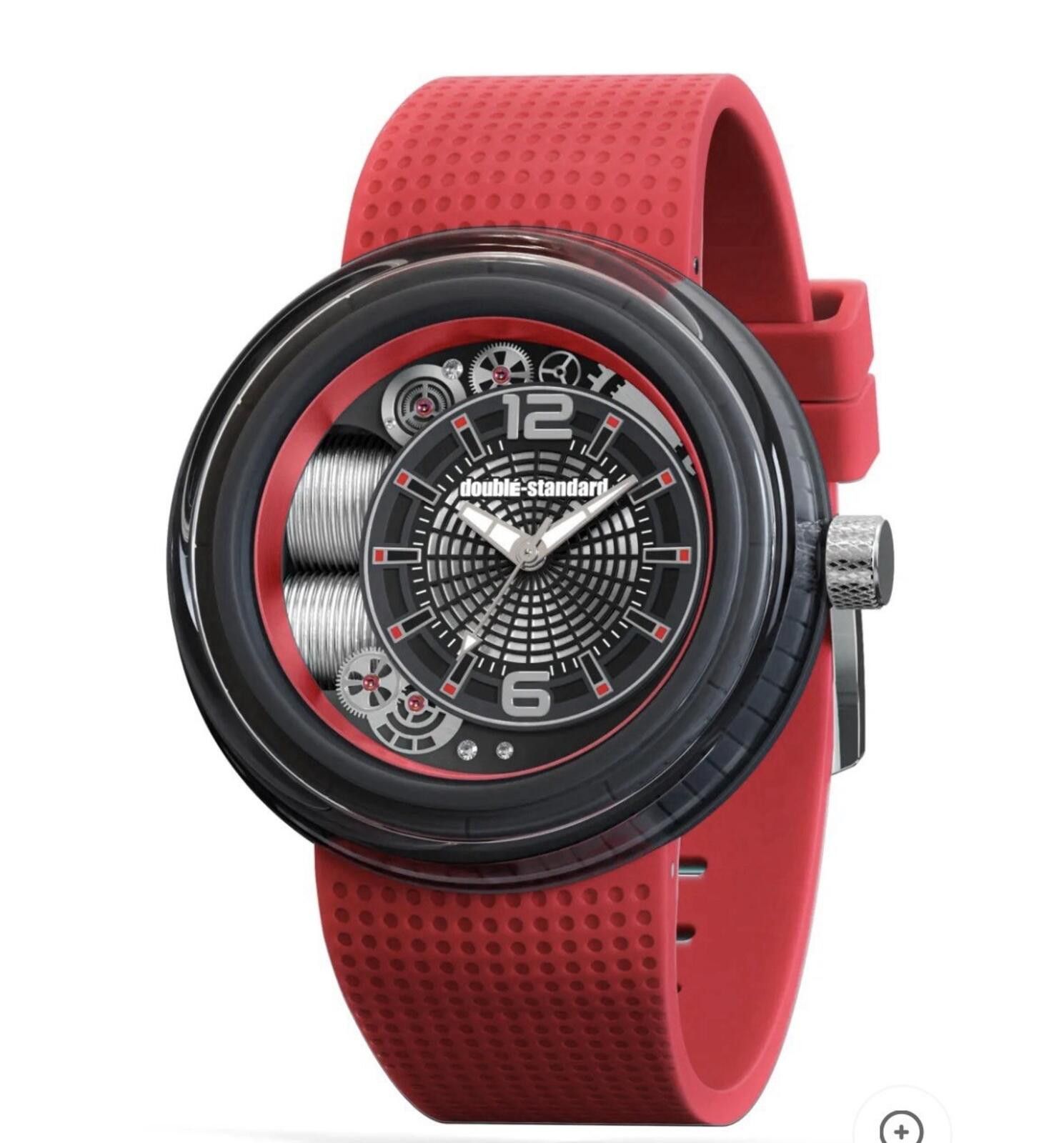 Other Double-Standard Quartz Big Face Waterproof Watch Red Size ONE SIZE - 1 Thumbnail