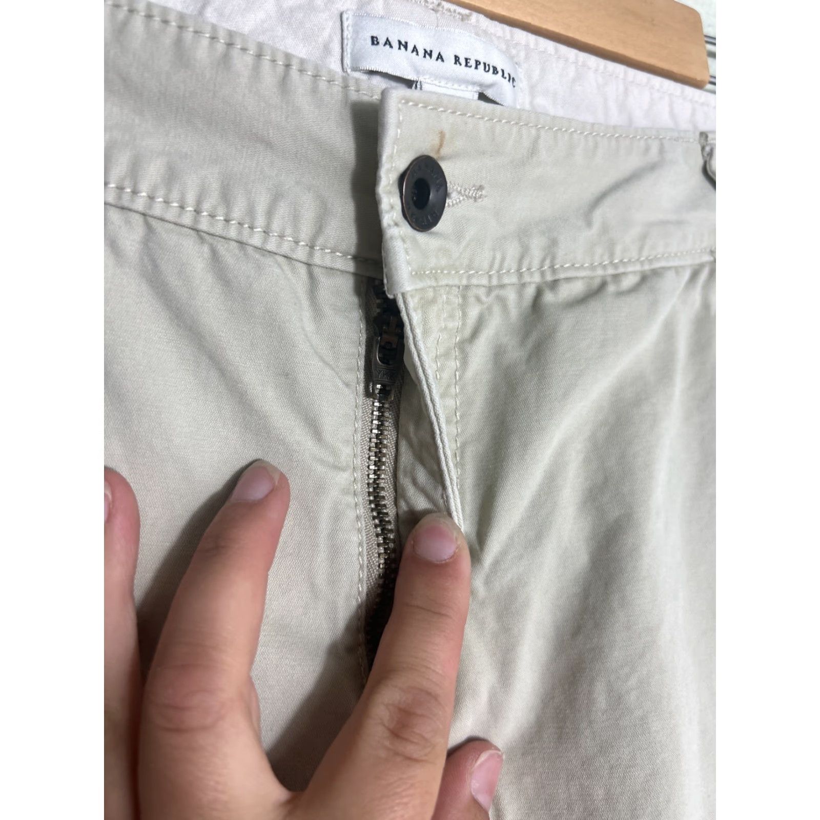 Banana Republic VINTAGE Banana Republic Y2k Womens Pants Flare Beige Cotton 32x29 Size 6 Chino Womens Size 28" / US 6 / IT 42 - 6 Thumbnail
