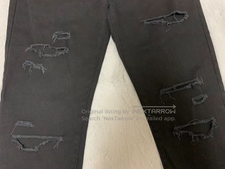 Saint Laurent Paris Saint Laurent Paris Black Triple Slit Destroyed Denim Jean Size US 34 / EU 50 - 6 Thumbnail