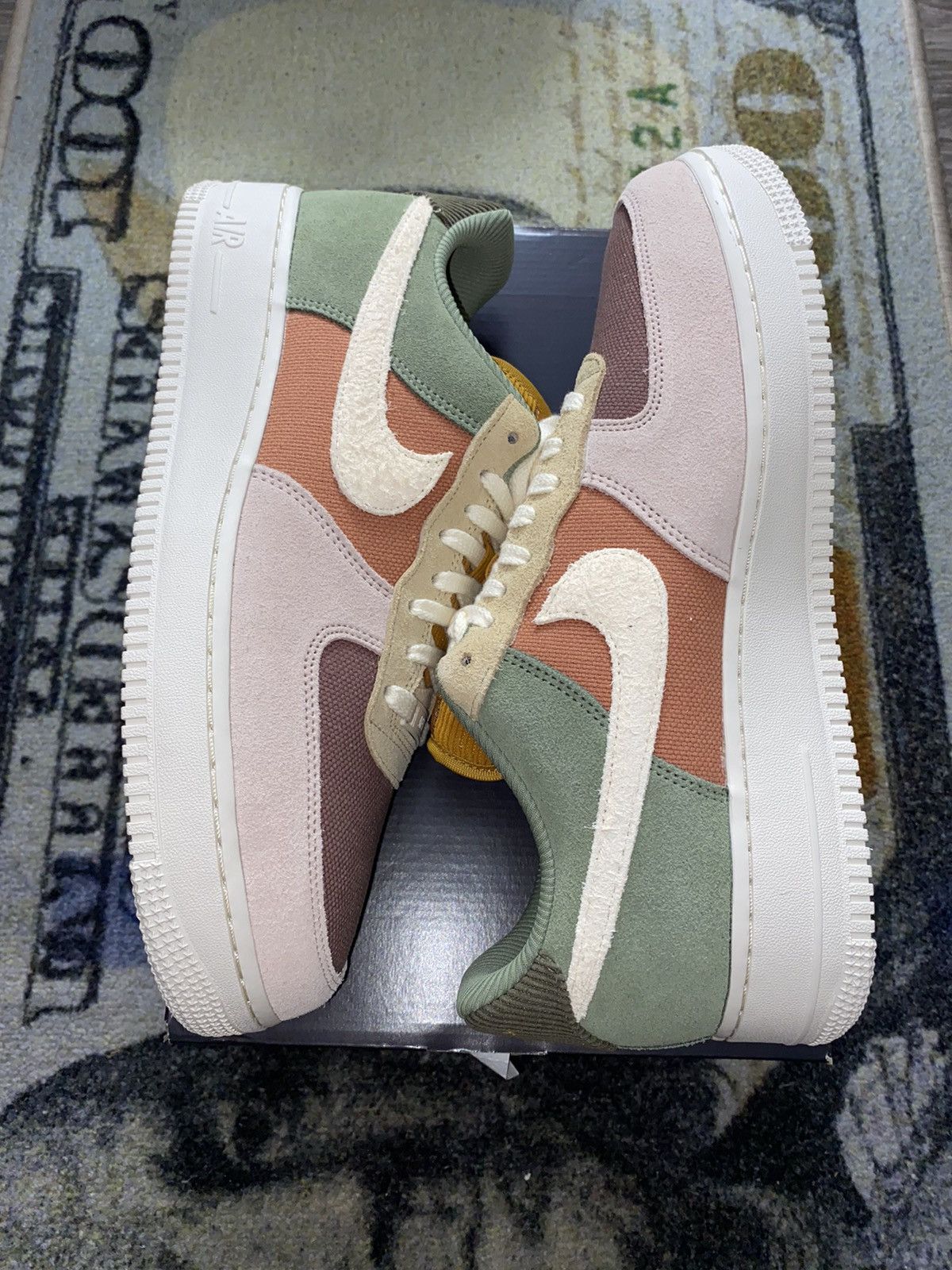 image of Nike Air Force 1 Low ‘07 Lx Oil Green Terra Blush Shoes, Men's (Size 10)