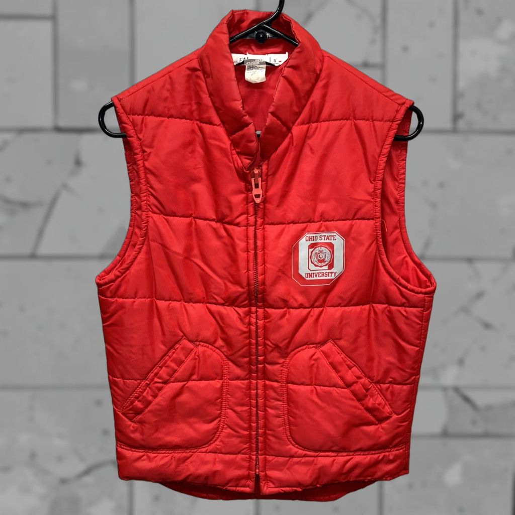Chalk Line VINTAGE Chalkline OHIO State Full Zip Vest Mens Size S Red Nylon Size US S / EU 44-46 / 1 - 1 Thumbnail