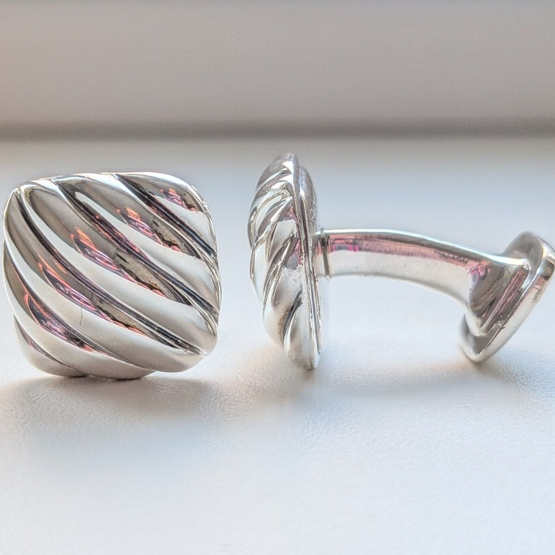 David Yurman David Yurman Square Cable Cufflinks in 925 Sterling Silver Size ONE SIZE - 4 Thumbnail
