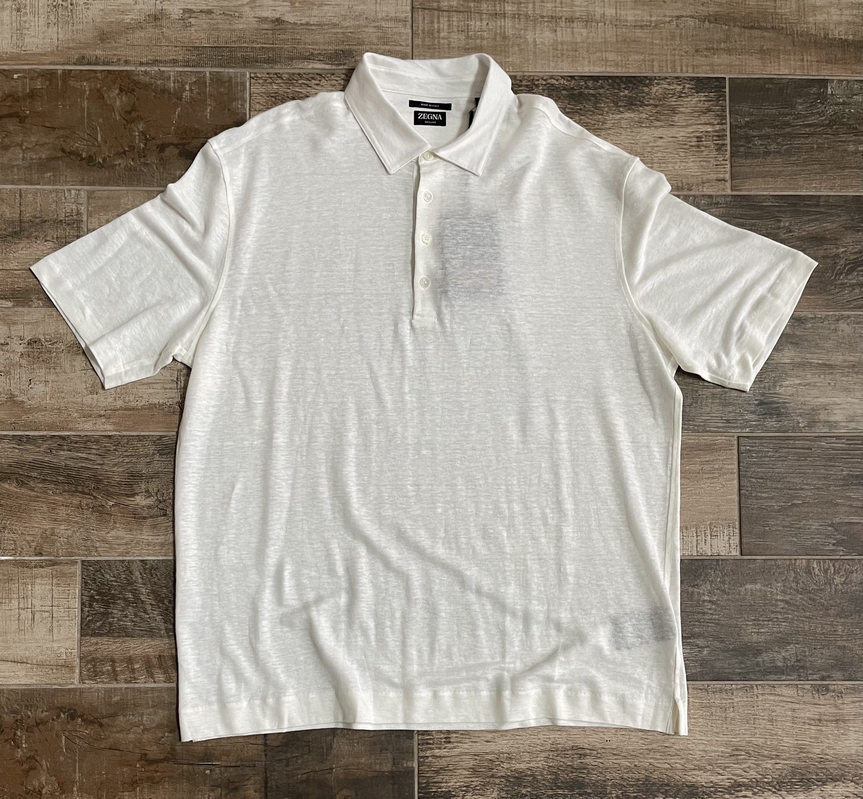 Ermenegildo Zegna $1250 NWT Ermenegildo Zegna Oasi Shirt White Linen XL/54 Size US XL / EU 56 / 4 - 1 Thumbnail