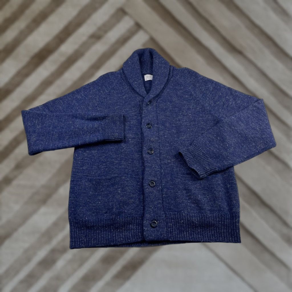 Vintage VINTAGE Save Khaki Mens Shawl Collar Cardigan Sweater Wool Linen Knit Blue Size Medium Size US M / EU 48-50 / 2 - 1 Thumbnail