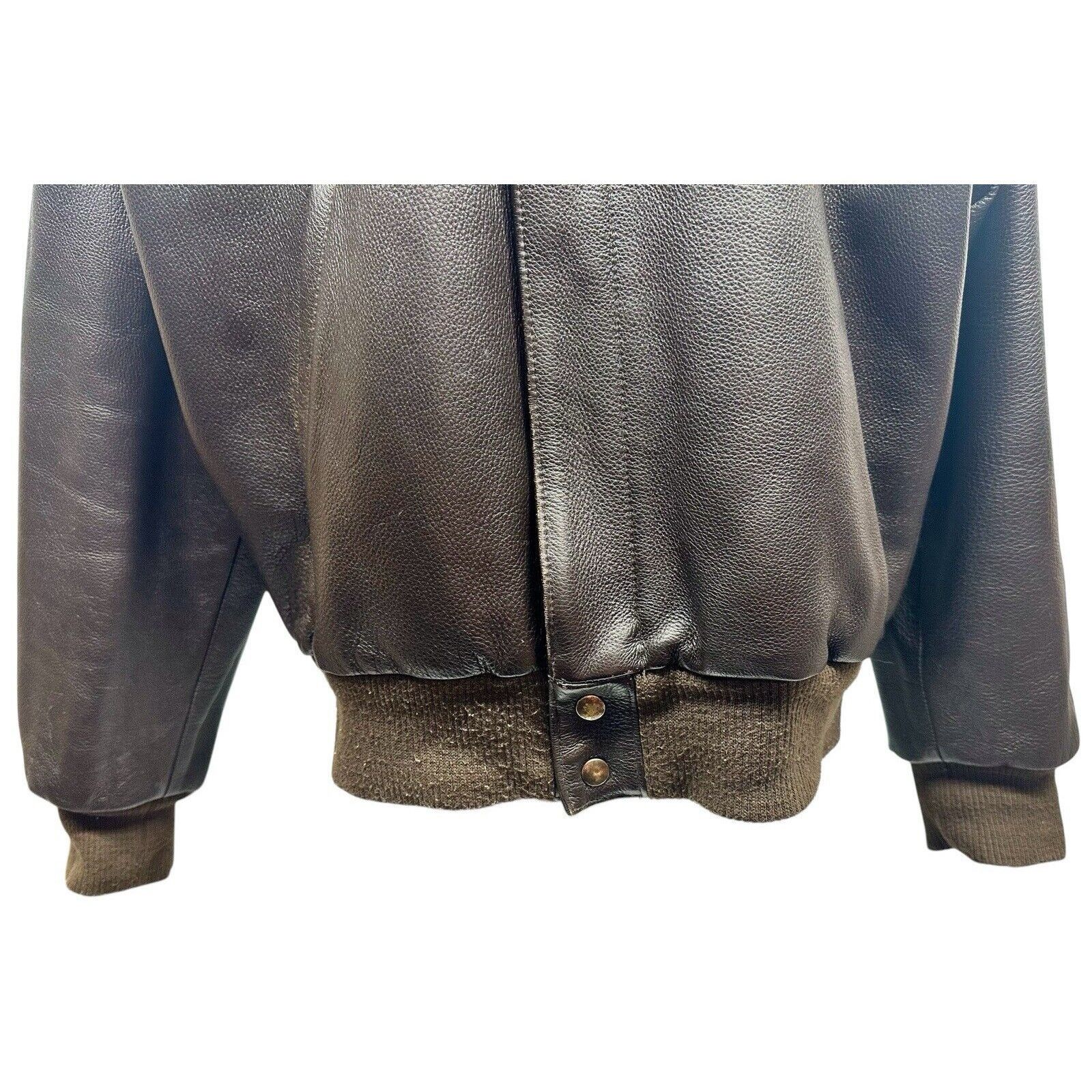 & Other Stories Mens XL Q-Gar Brown Leather Bomber Jacket Aviation Liner VTG Size US XL / EU 56 / 4 - 10 Thumbnail