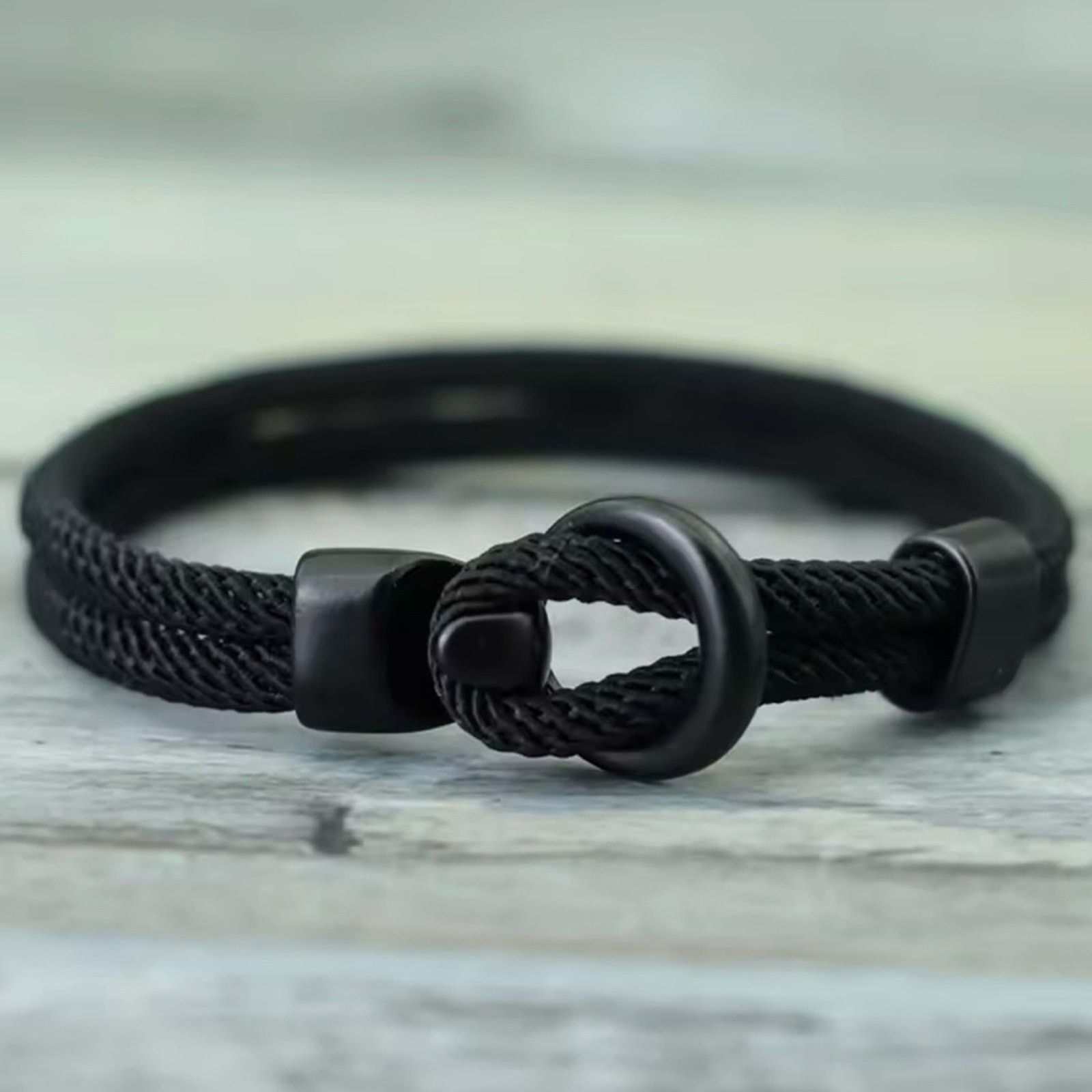 Other New Minimalist Men Rope Bracelet Double Layer Bracelet 7.7” Size ONE SIZE - 4 Thumbnail