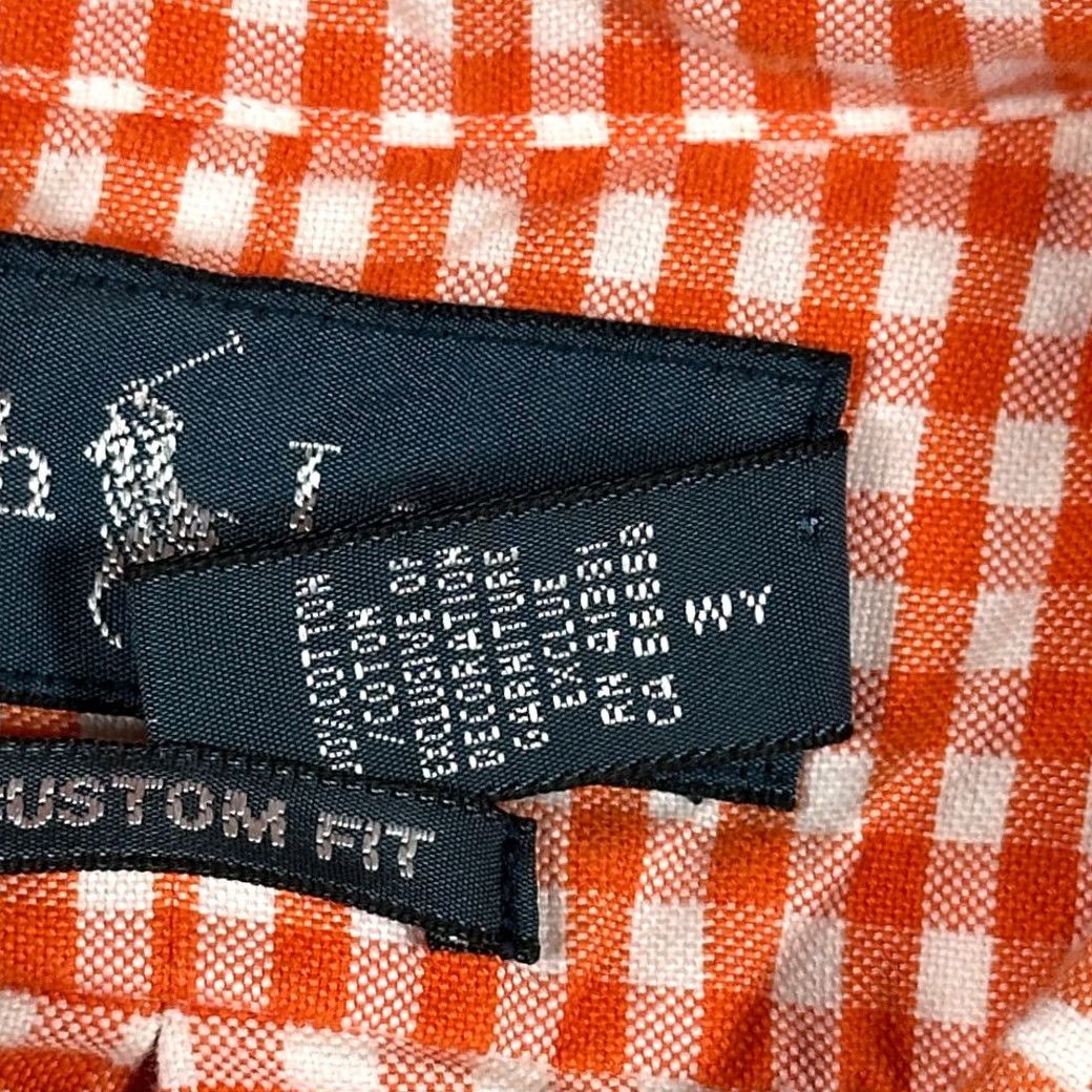 Ralph Lauren VINTAGE Ralph Lauren Shirt Adult 2XL Orange White Gingham Check 90s Preppy Button-Down Collar Mens Size US XXL / EU 58 / 5 - 6 Thumbnail