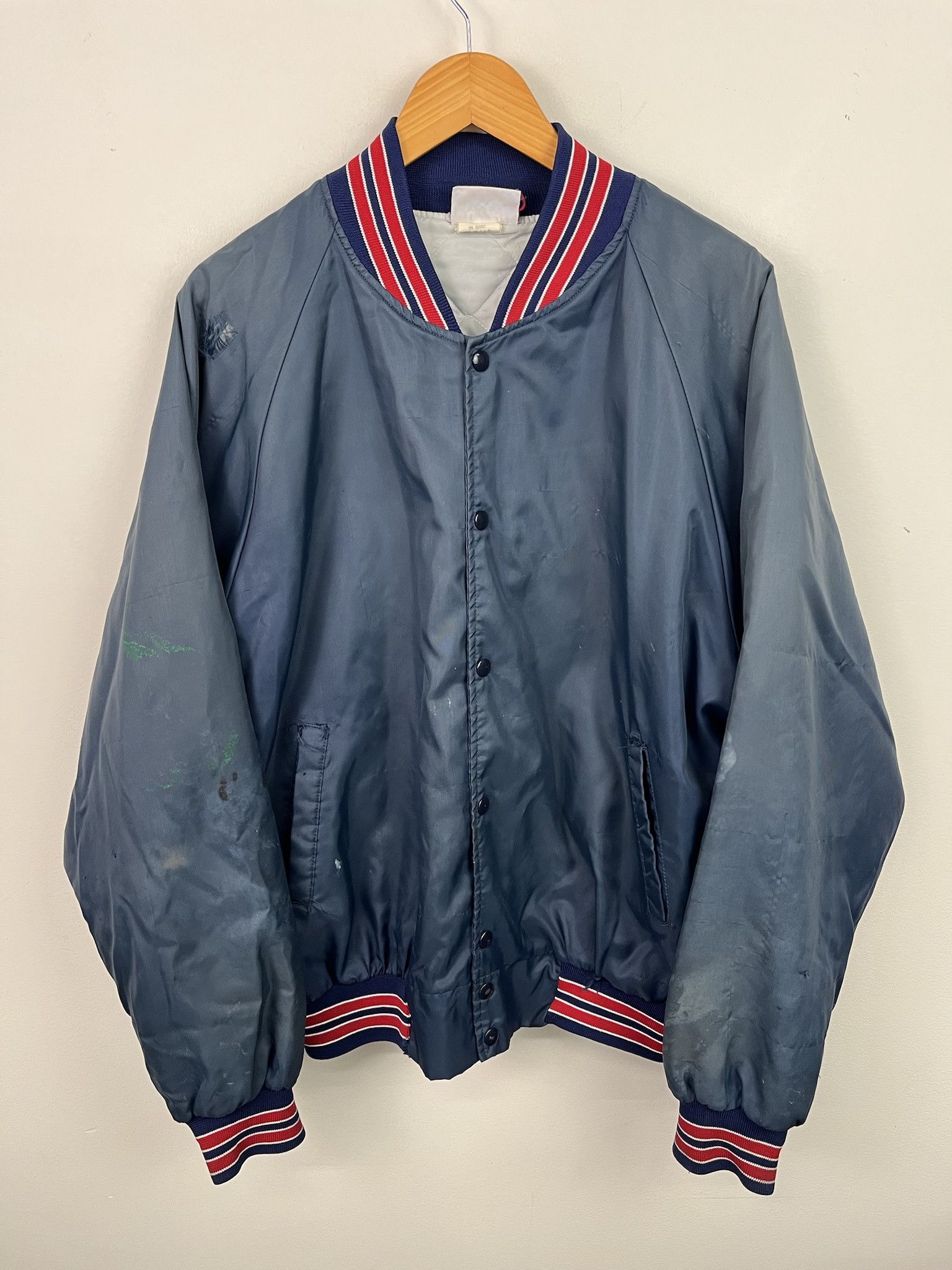 Vintage Vintage 90s Distressed Rocket Frane Service Warm Up snap jacket Size XL Size US XL / EU 56 / 4 - 1 Thumbnail